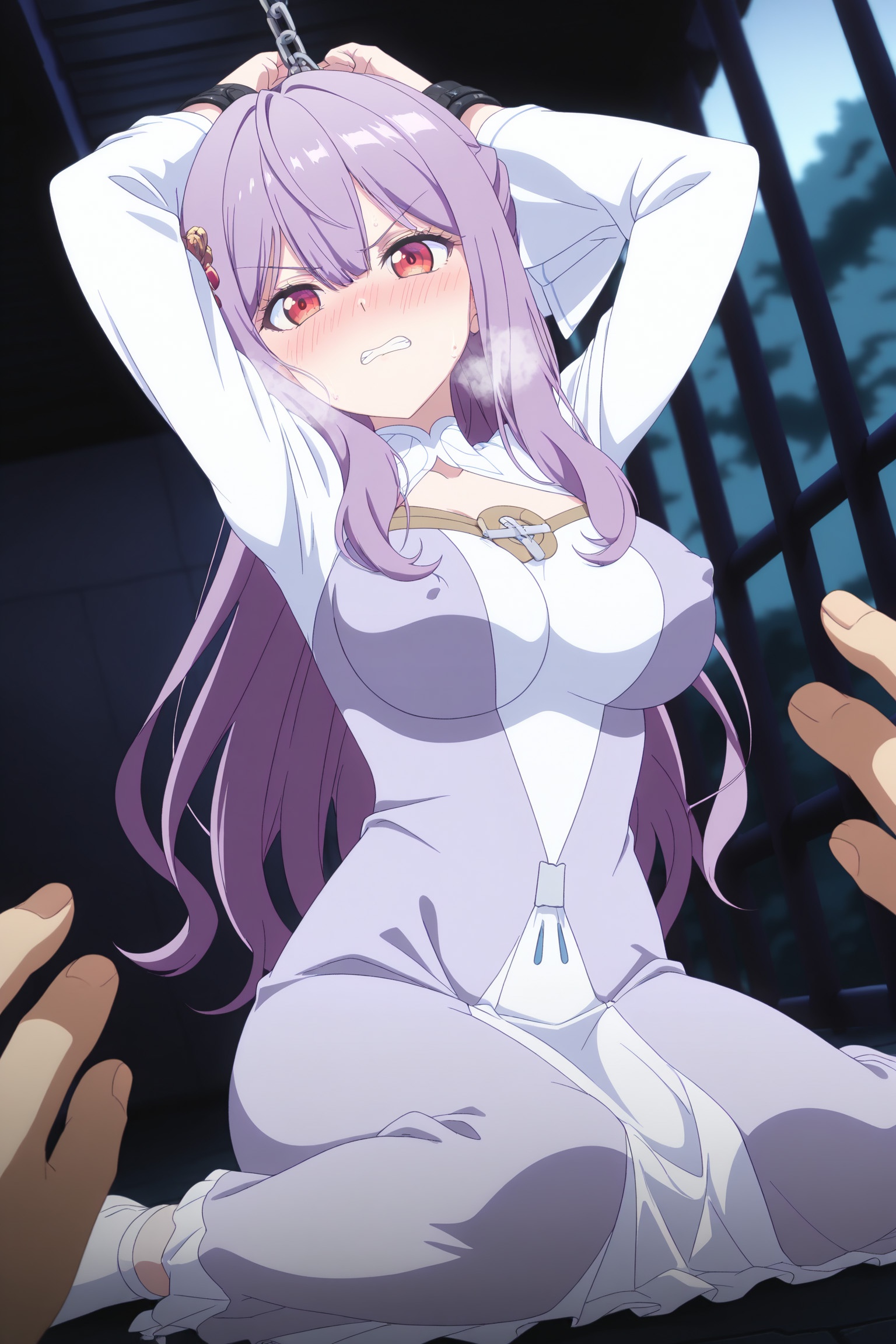 AI tạo ra Anime Girl - Saint Mia：Trang phục hầu gái chụp trên giường lộ âm hộ 314P