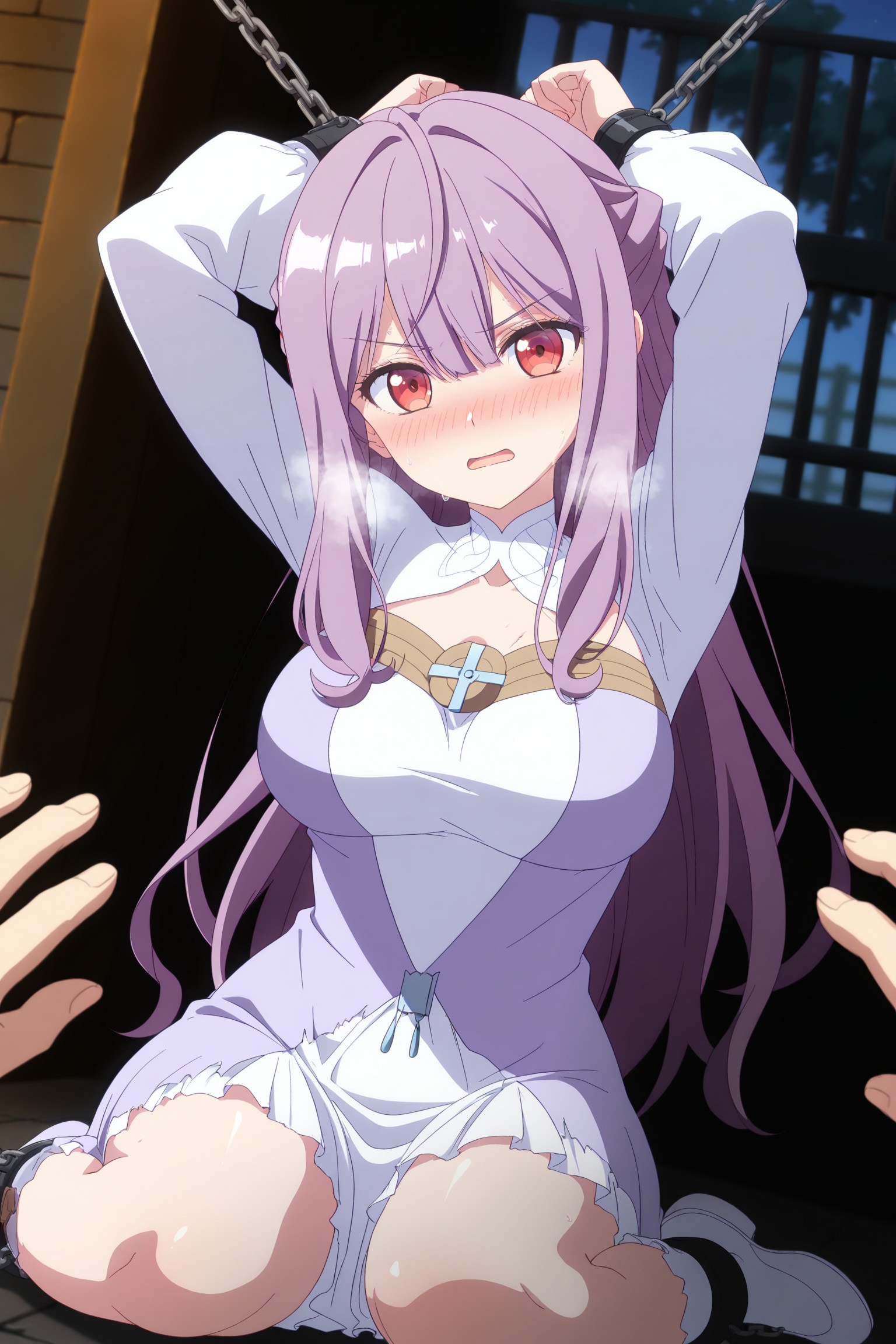 AI tạo ra Anime Girl - Saint Mia：Trang phục hầu gái chụp trên giường lộ âm hộ 314P