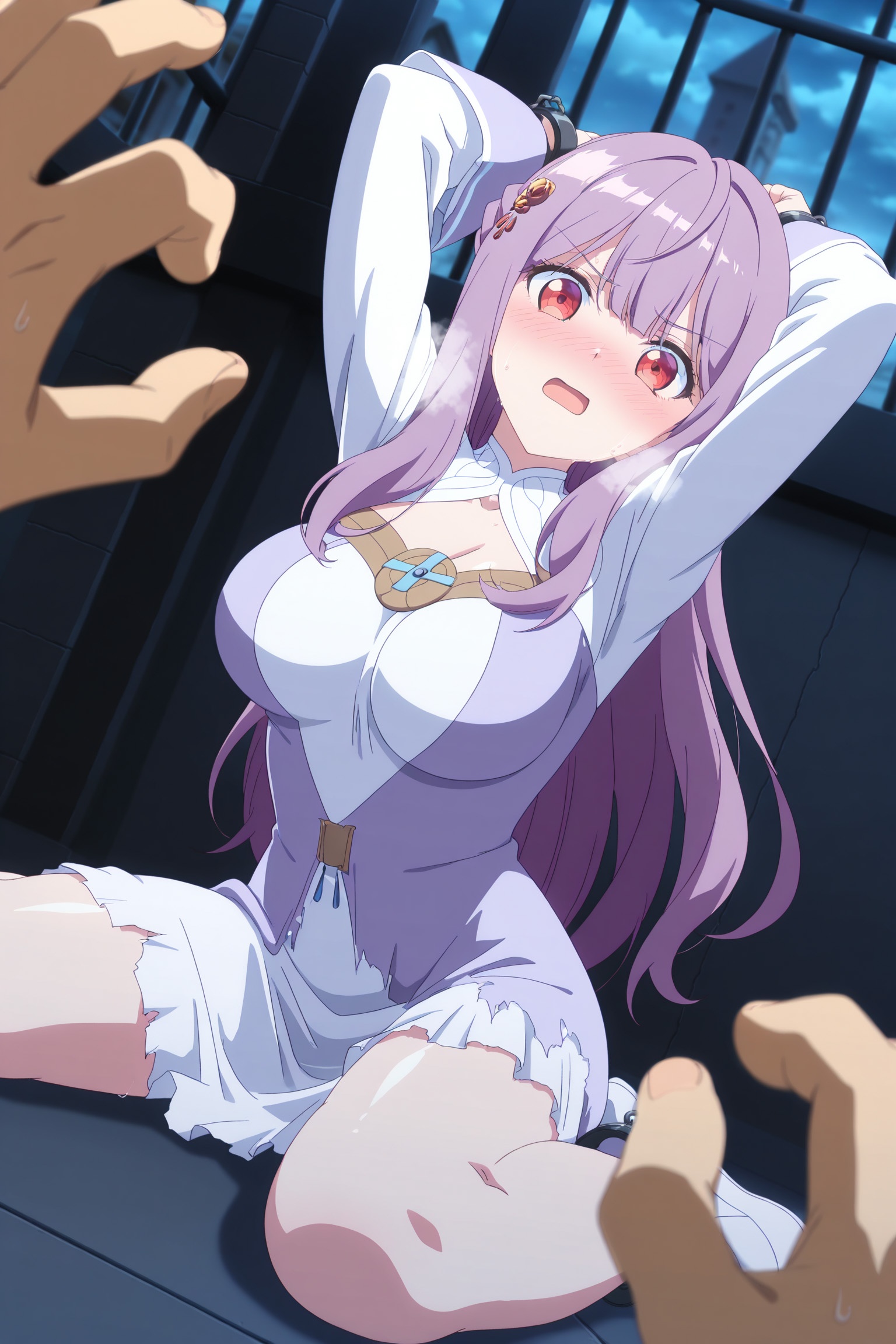 AI tạo ra Anime Girl - Saint Mia：Trang phục hầu gái chụp trên giường lộ âm hộ 314P