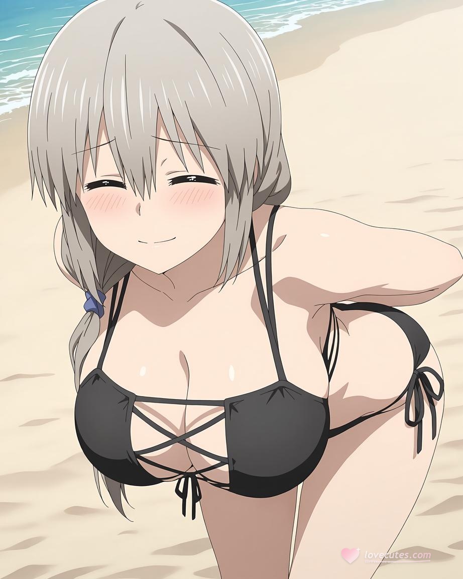 AI Generated Anime Girl - Uzaki-chan：泳装比基尼露穴 70P