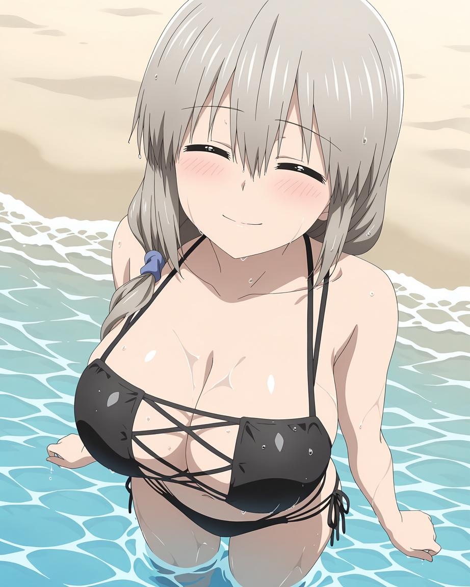 AI Generated Anime Girl - Uzaki-chan：泳装比基尼露穴 70P