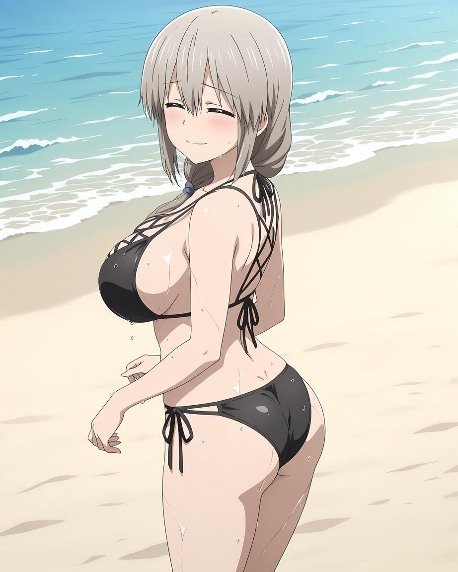 AI Generated Anime Girl - Uzaki-chan：泳装比基尼露穴 70P