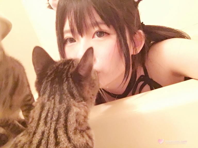 [私房] 习呆呆 - 猫耳主题：黑丝倒挂露点情趣私拍 33P