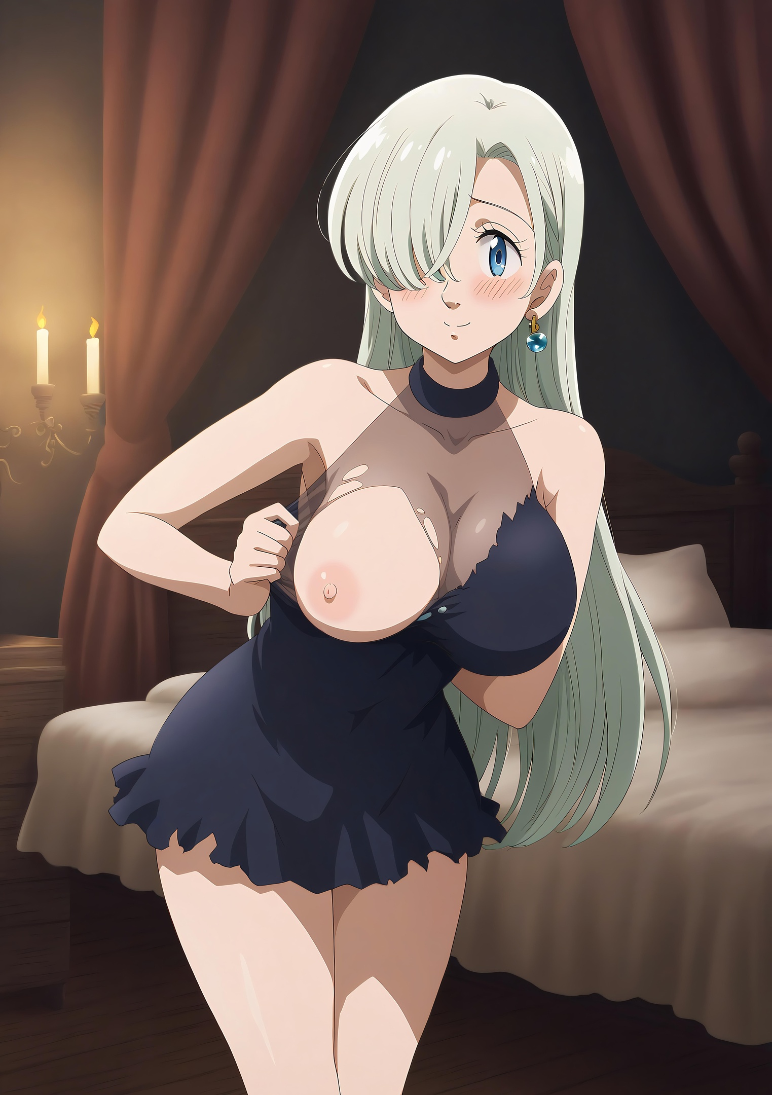 AI Generated Anime Girl - 七大罪 伊丽莎白·里昂妮丝：私房床拍露穴 8P