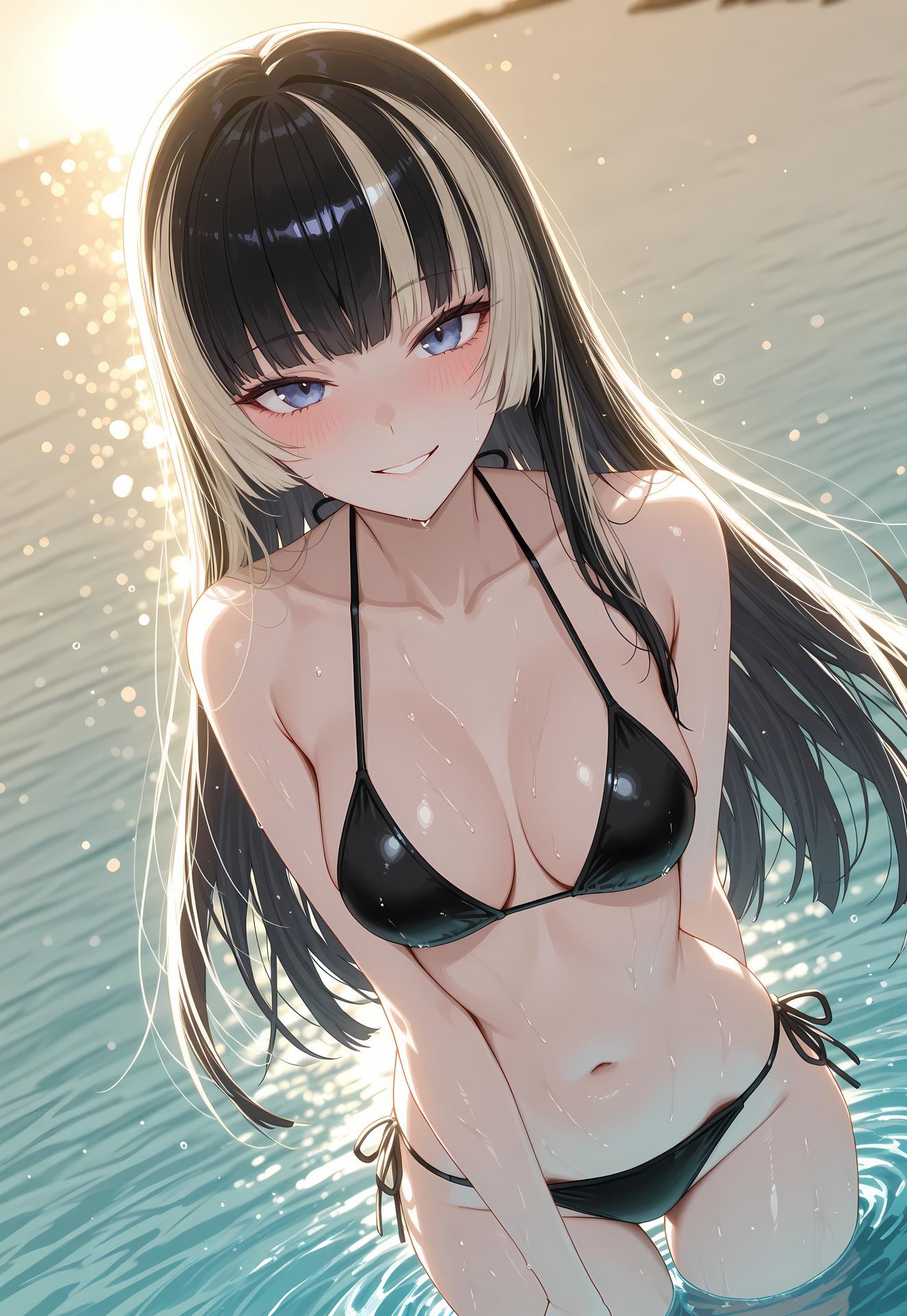 AI Generated Anime Girl - 儒乌风亭螺钿：泳装比基尼露穴 188P