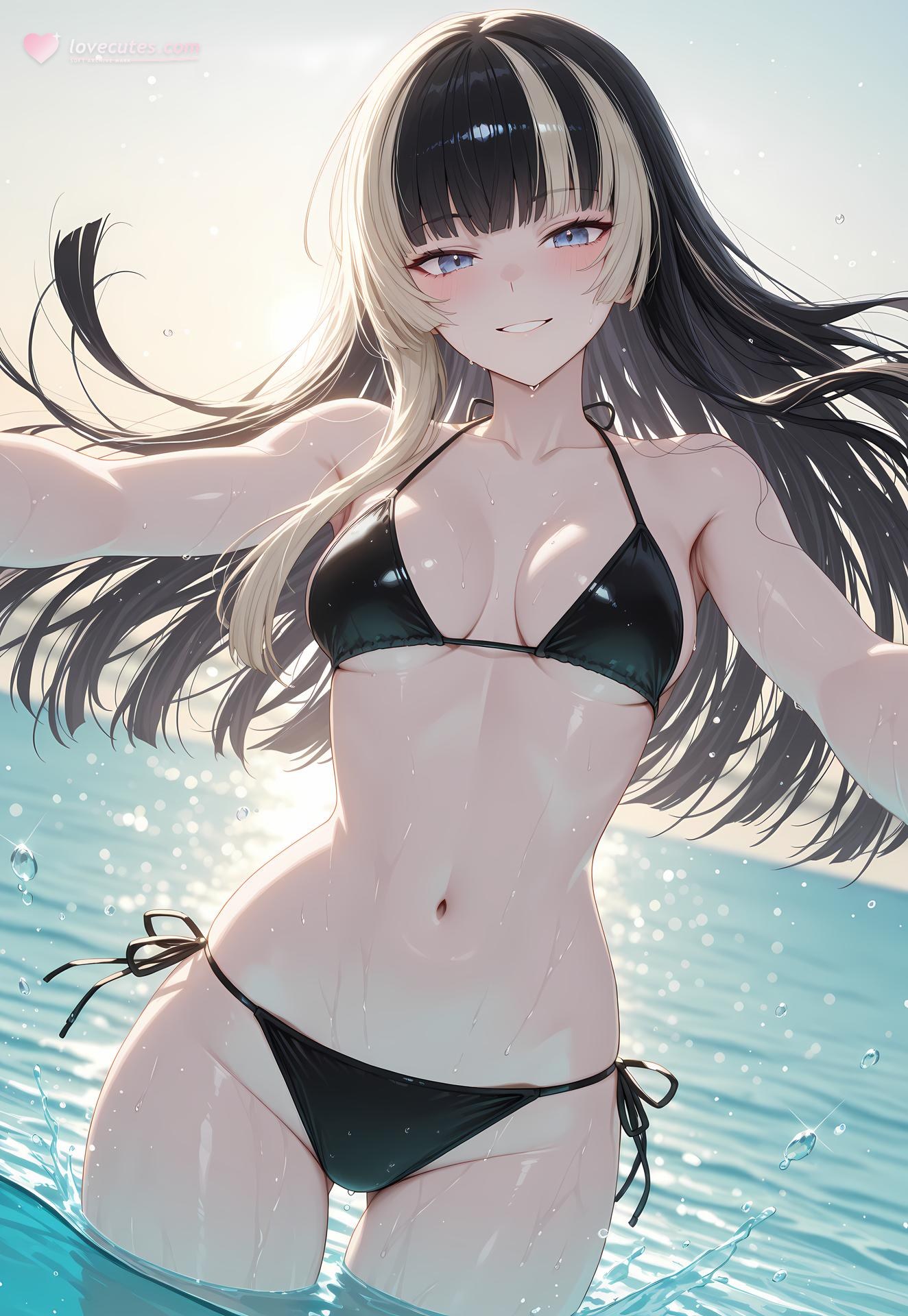 AI Generated Anime Girl - 儒乌风亭螺钿：泳装比基尼露穴 188P