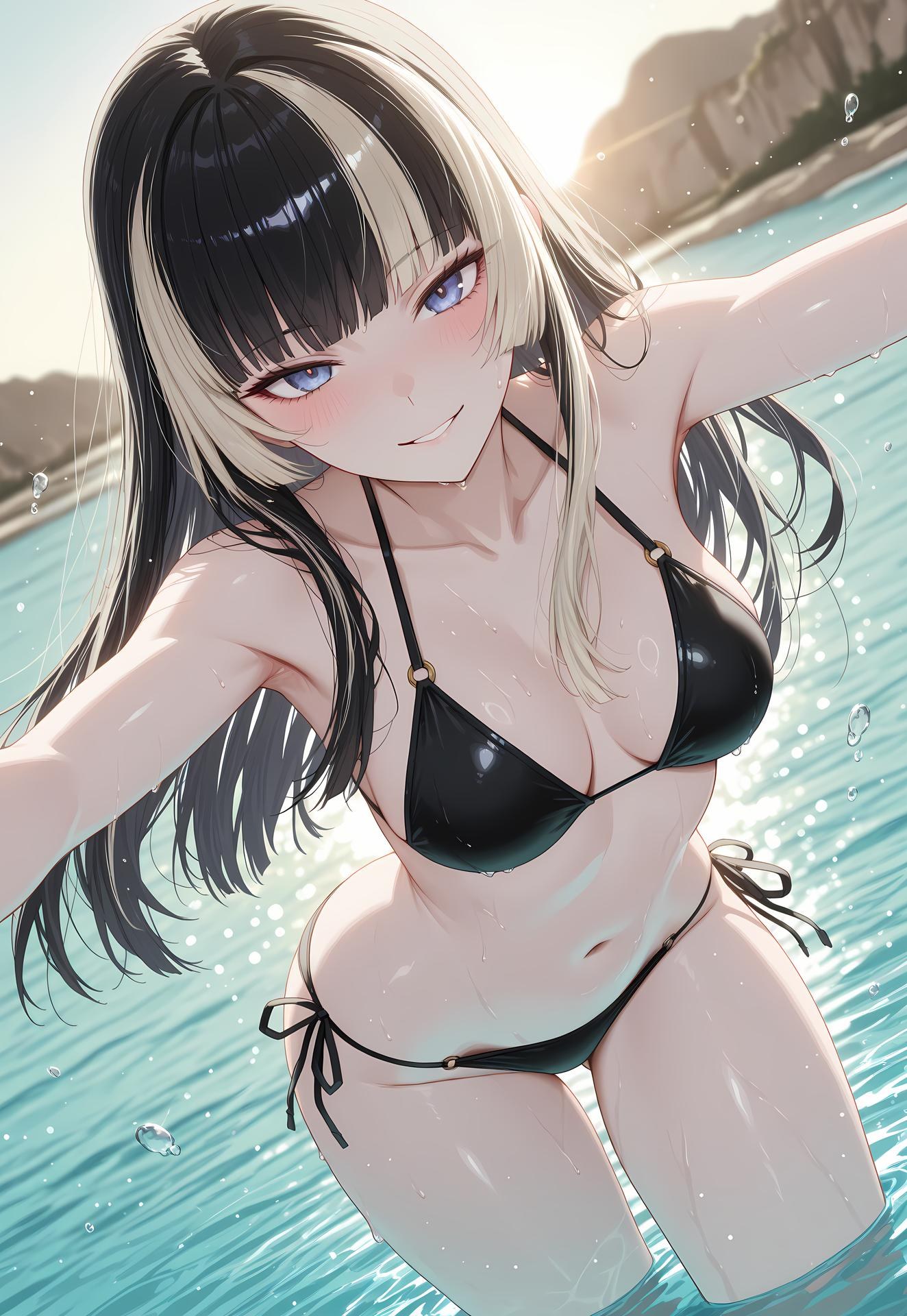 AI Generated Anime Girl - 儒乌风亭螺钿：泳装比基尼露穴 188P