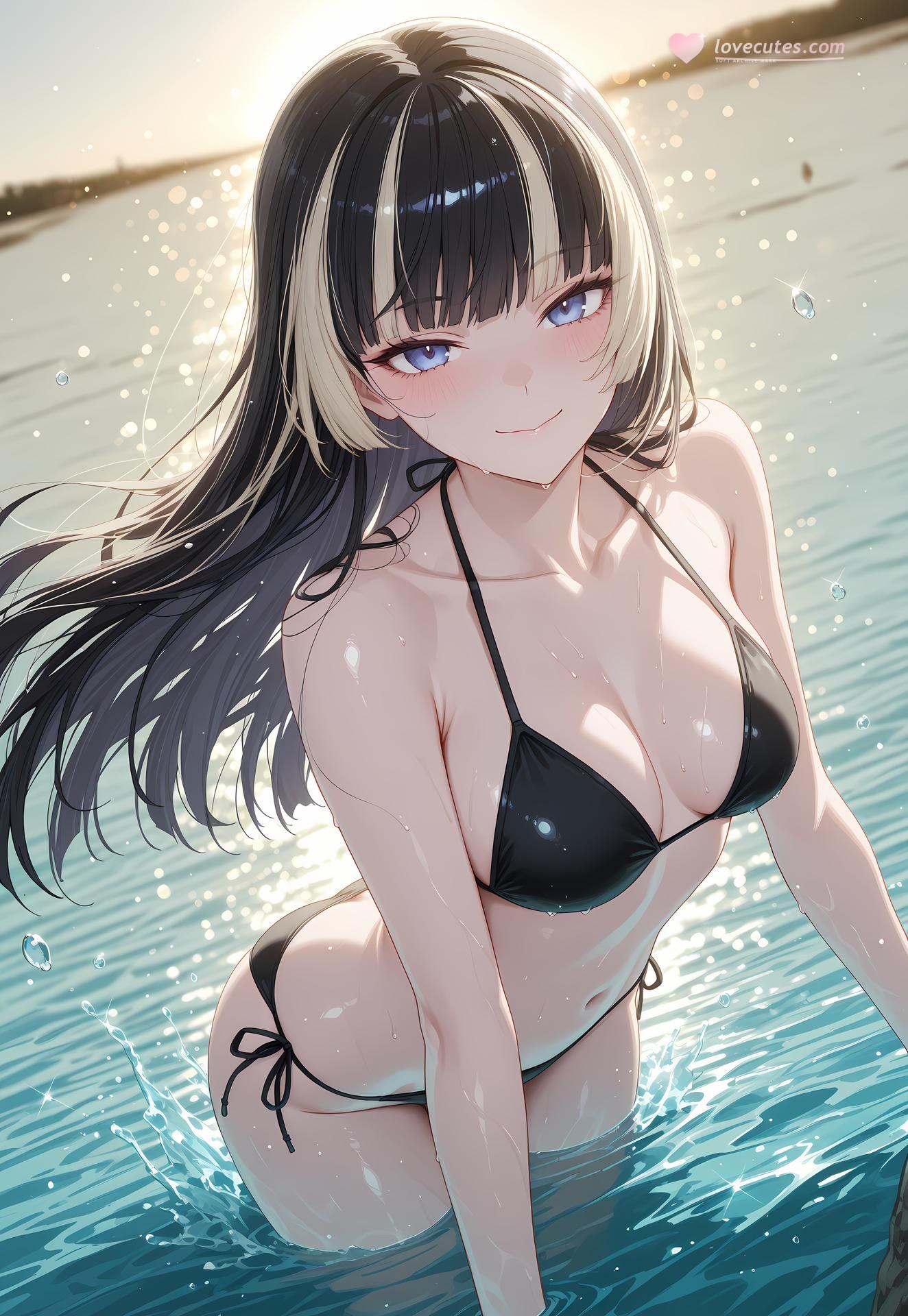 AI Generated Anime Girl - 儒乌风亭螺钿：泳装比基尼露穴 188P