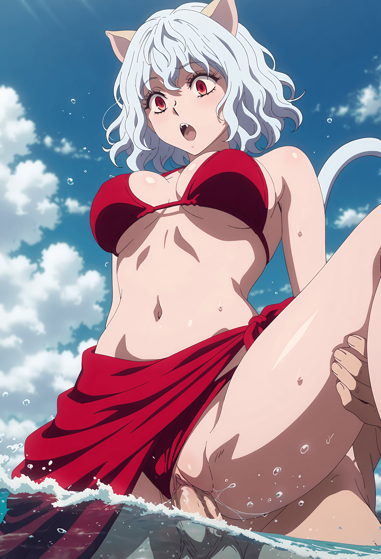 AI Generated Anime Girl - 全职猎人 尼飞比特：紧身衣比基尼露穴 29P