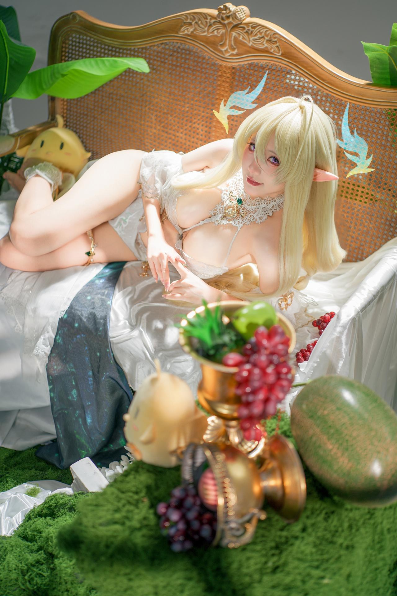 [cosplay] 是一只熊仔吗 - 碧蓝航线 金狮：金发白色礼装巨乳还原 45P