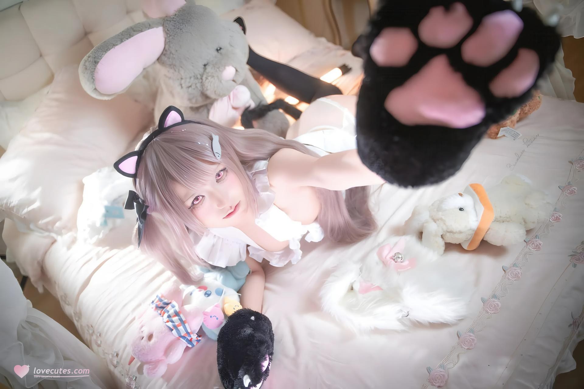 [cosplay] 双木扶苏 - Azur Lane Tưởng niệm Mercury: đồ bơi phong cách hòa phục đỏ trắng, tóc trắng, ngực đầy tái hiện 31P