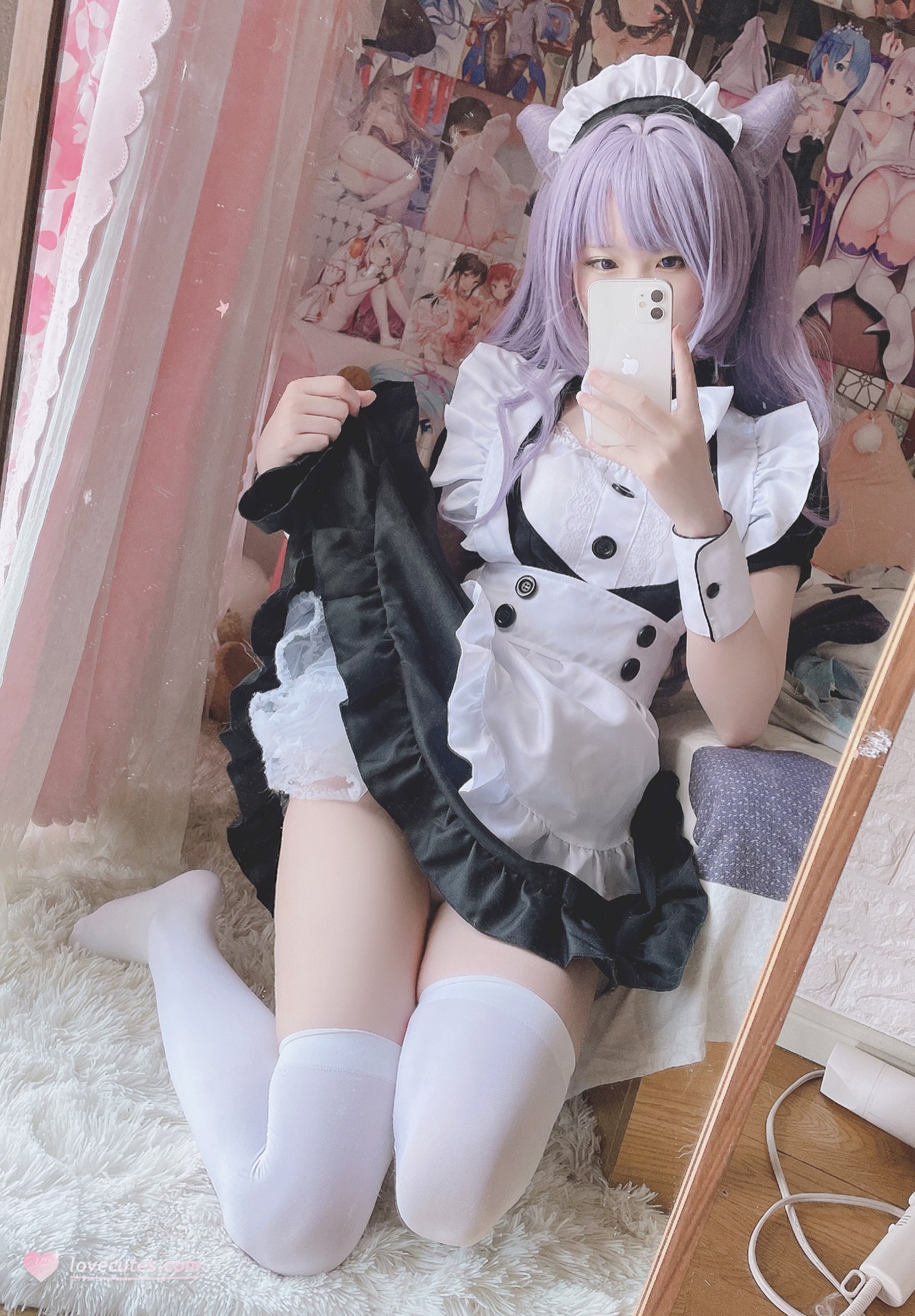 [cosplay] 习呆呆 - 刻晴女仆：紫发猫耳露点还原 27P