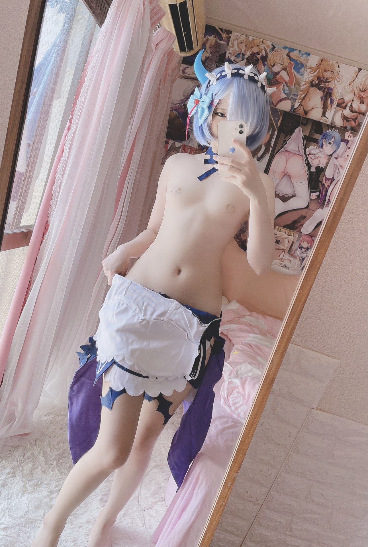 [cosplay] 习呆呆 - Ganyu: tái hiện quy mô lớn lộ điểm nhạy cảm của nữ hầu gái tóc xanh 36P2V