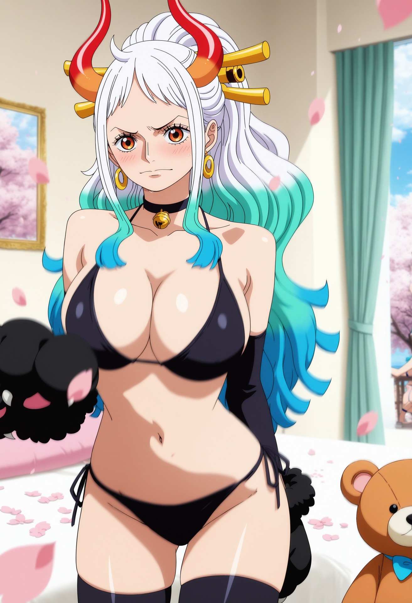 Cô gái anime do AI tạo ra - 海贼王 大和：泳装比基尼浴室露穴 95P