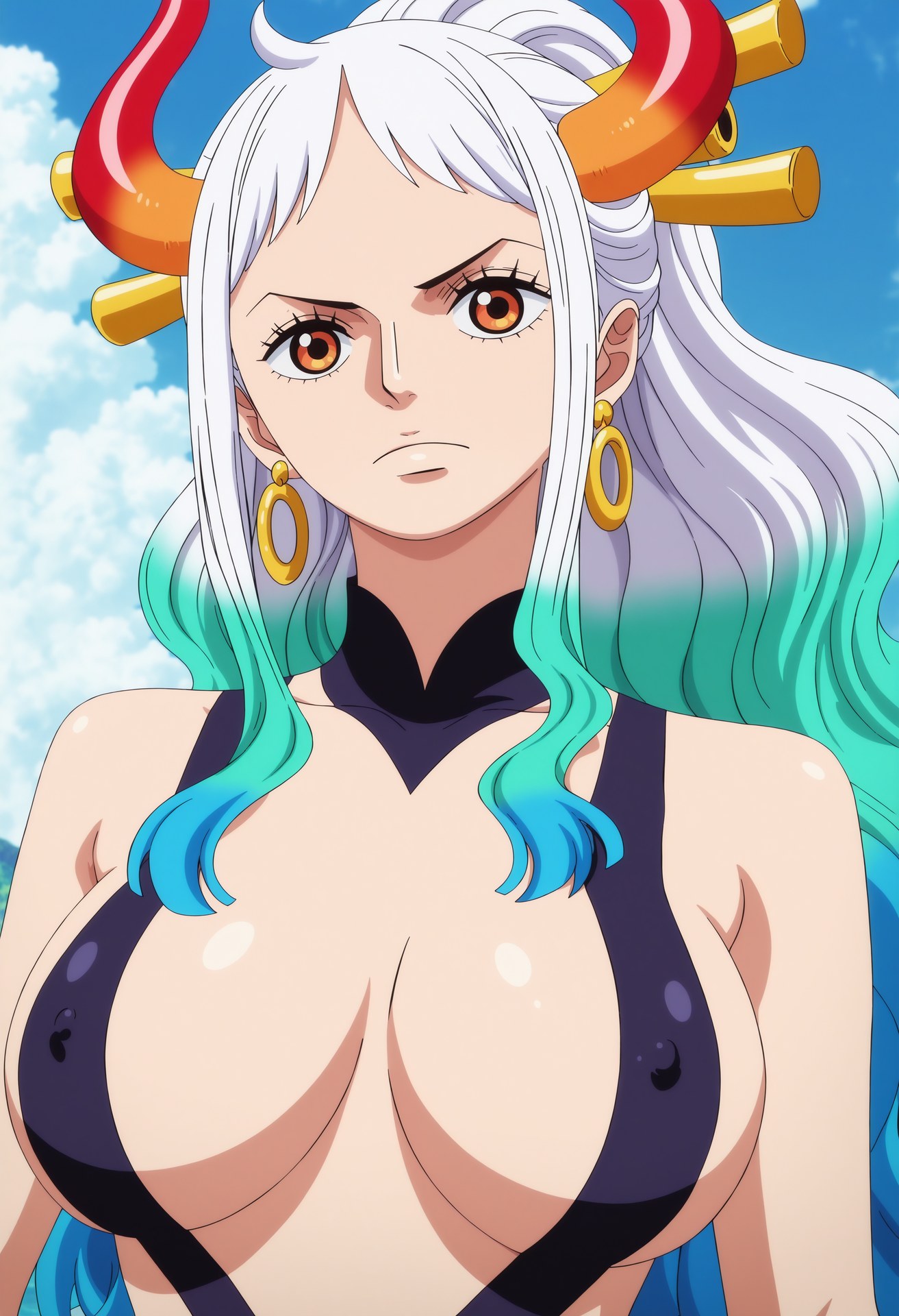 Cô gái anime do AI tạo ra - 海贼王 大和：泳装比基尼浴室露穴 95P