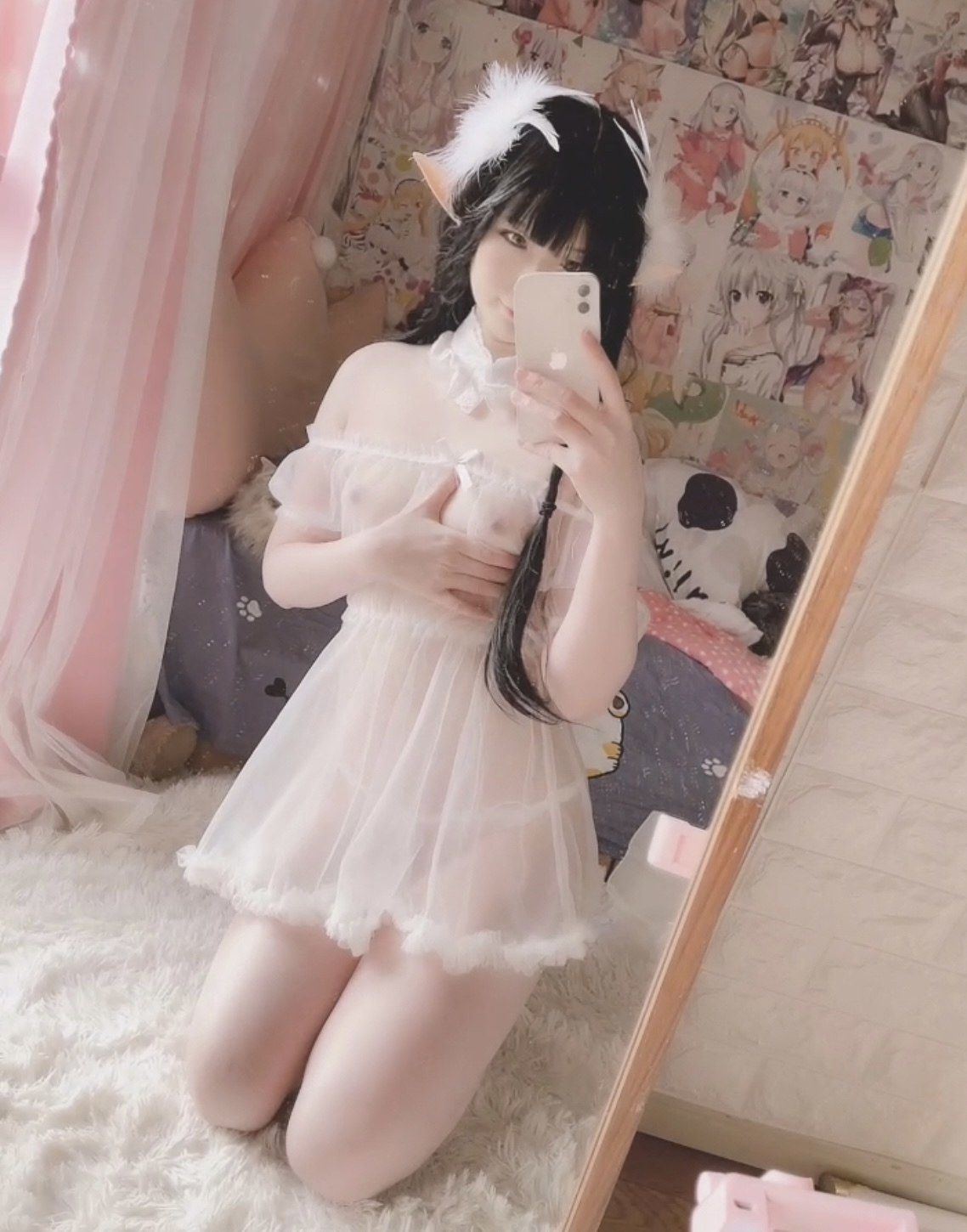 [私房] 习呆呆 - Mờ ảo xuyên thấu: ảnh chụp riêng tư gợi cảm lúc ẩn lúc hiện 15P