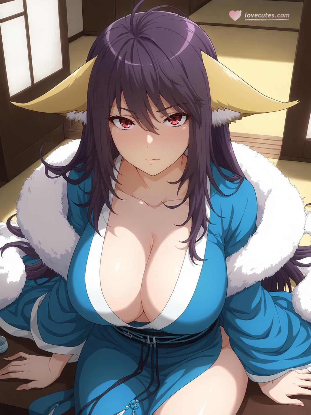 AI Generated Anime Girl - 涂山雅雅 Vol.1：黑丝床拍露穴 128P