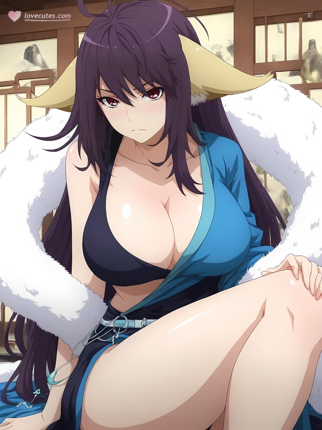 AI Generated Anime Girl - 涂山雅雅 Vol.1：黑丝床拍露穴 128P