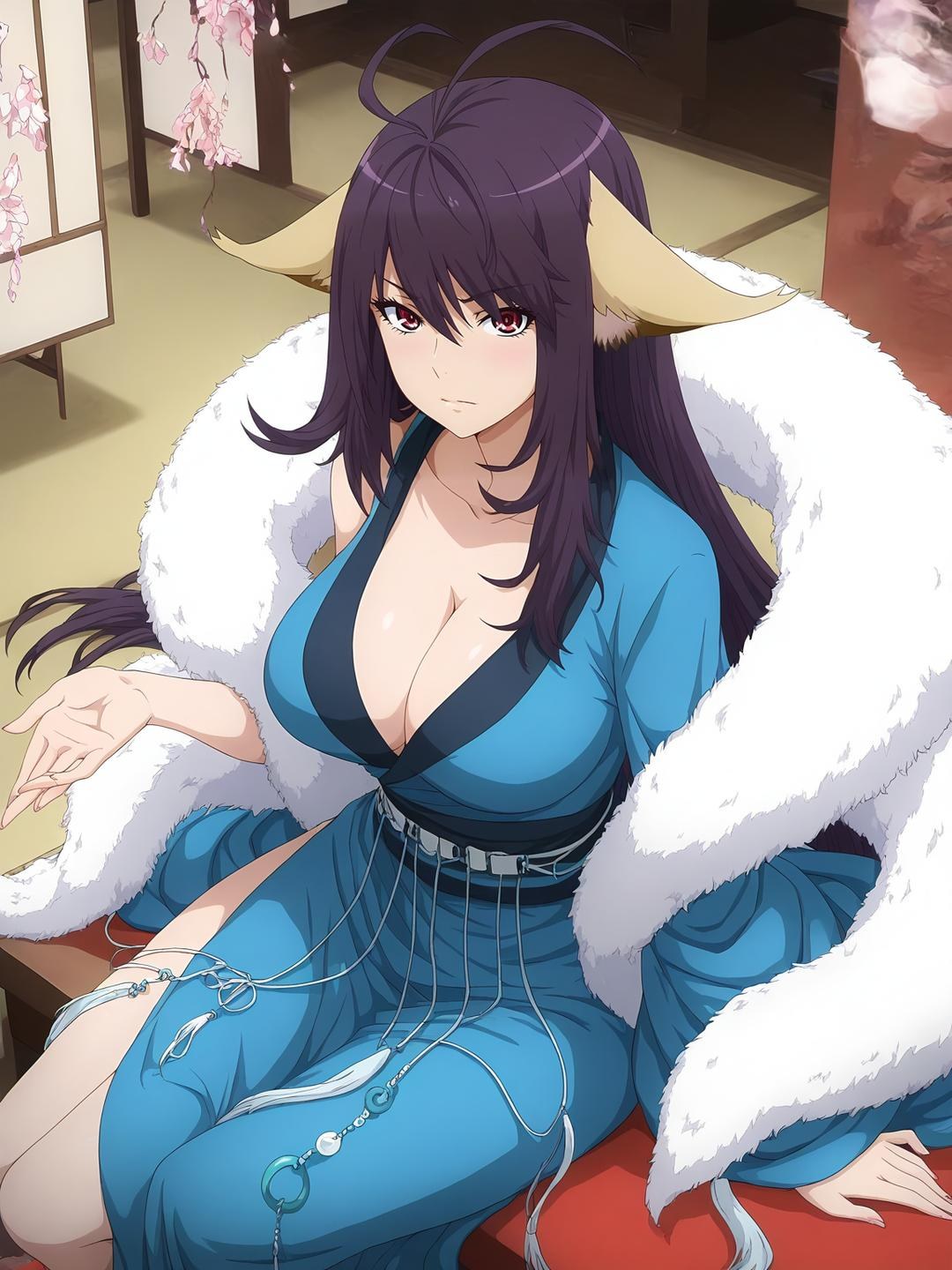 AI Generated Anime Girl - 涂山雅雅 Vol.1：黑丝床拍露穴 128P