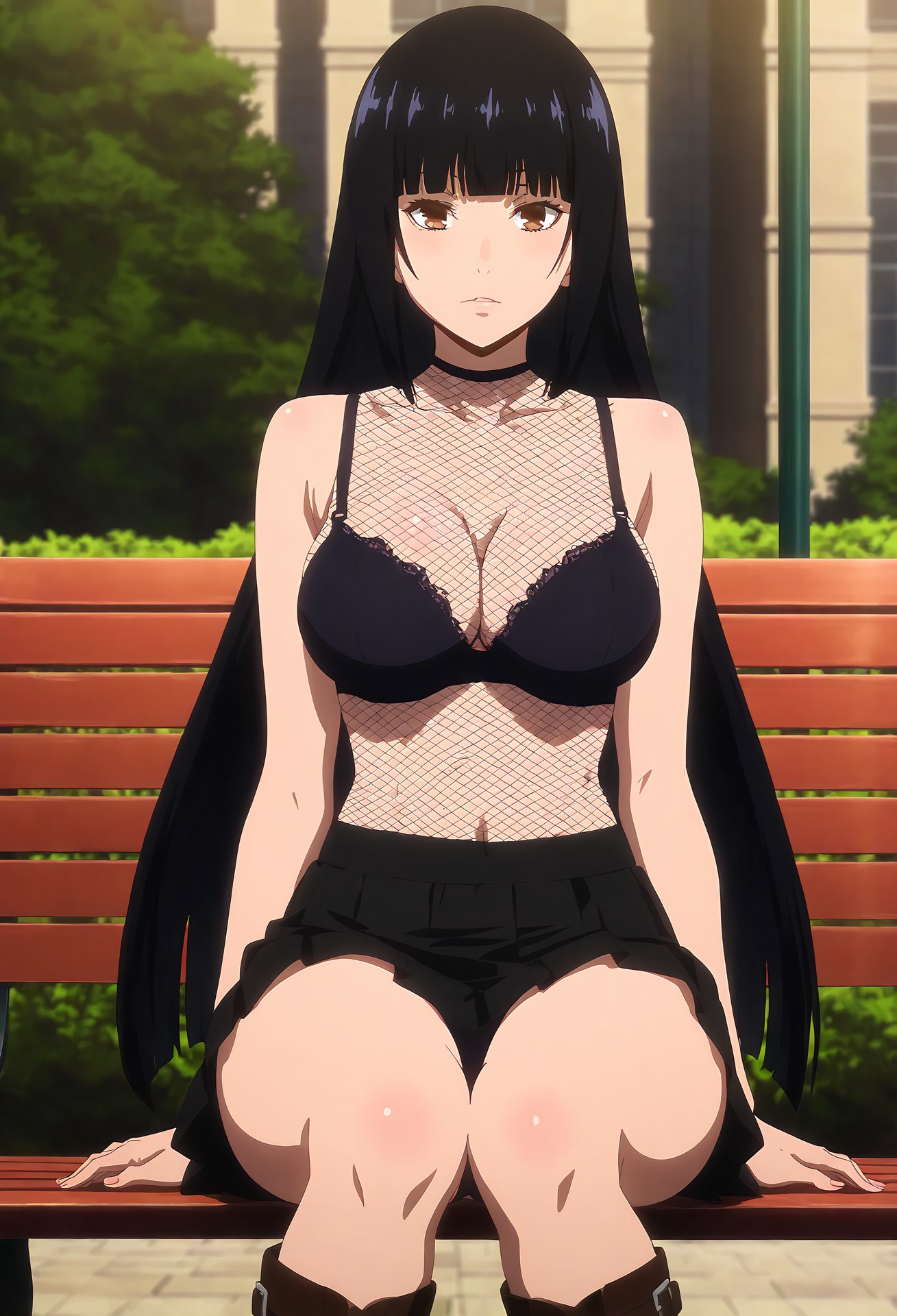 AI Generated Anime Girl - 狂赌之渊 蛇喰梦子：黑丝私房露穴 39P