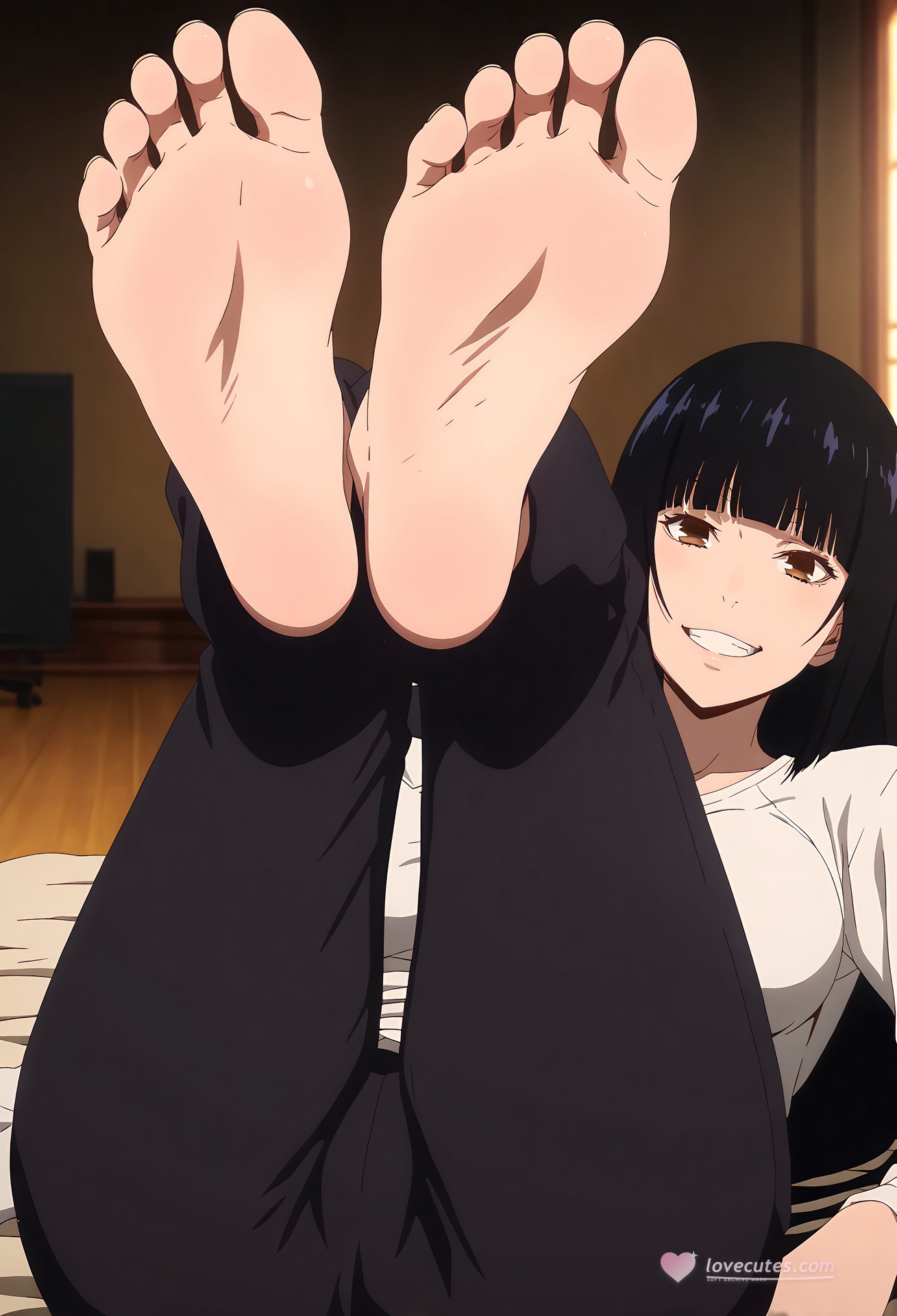 AI Generated Anime Girl - 狂赌之渊 蛇喰梦子：黑丝私房露穴 39P