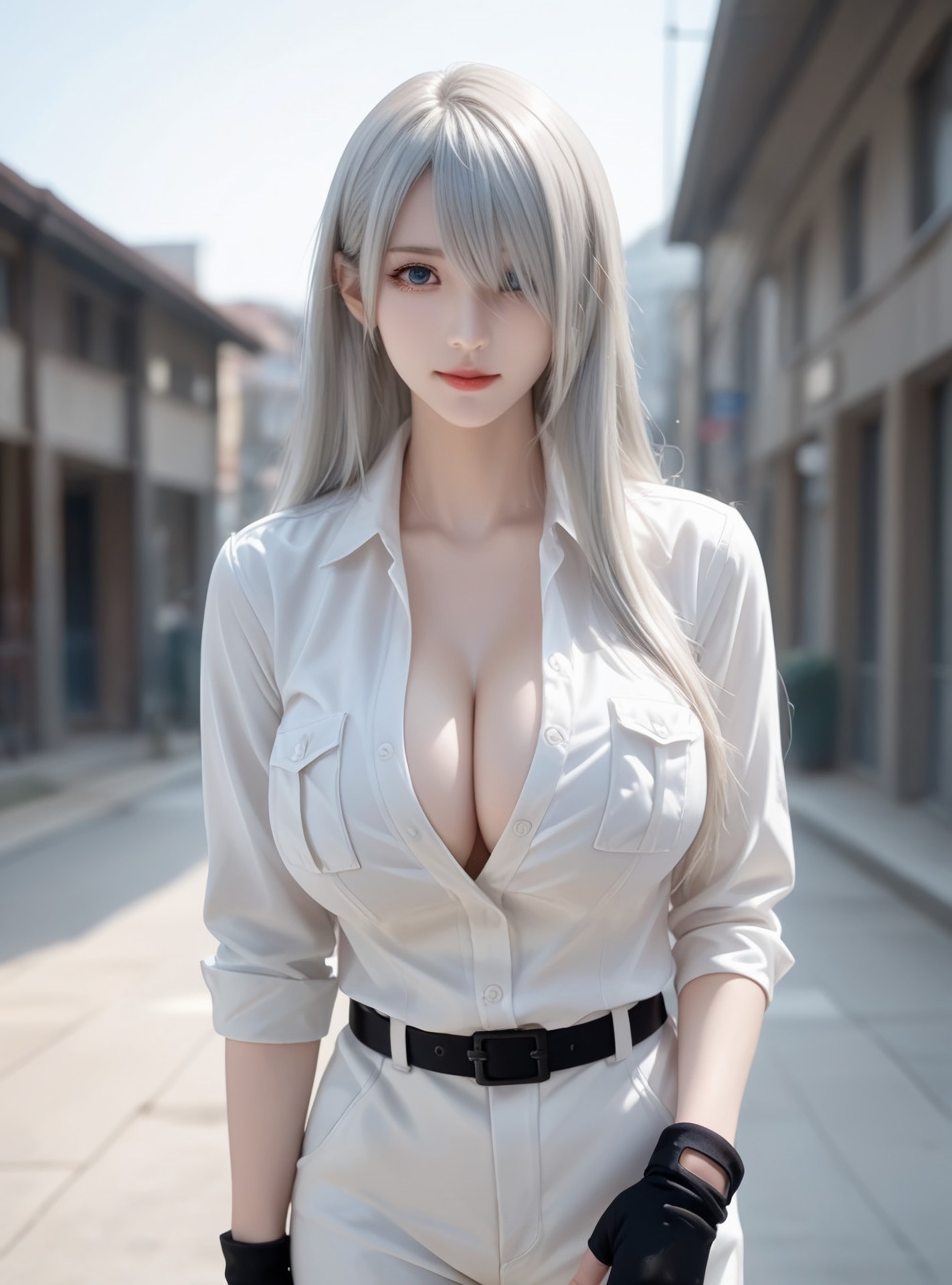 AI Generated Anime Girl - 白血球：mặc bodysuit ảnh riêng tư lộ âm hộ 89P