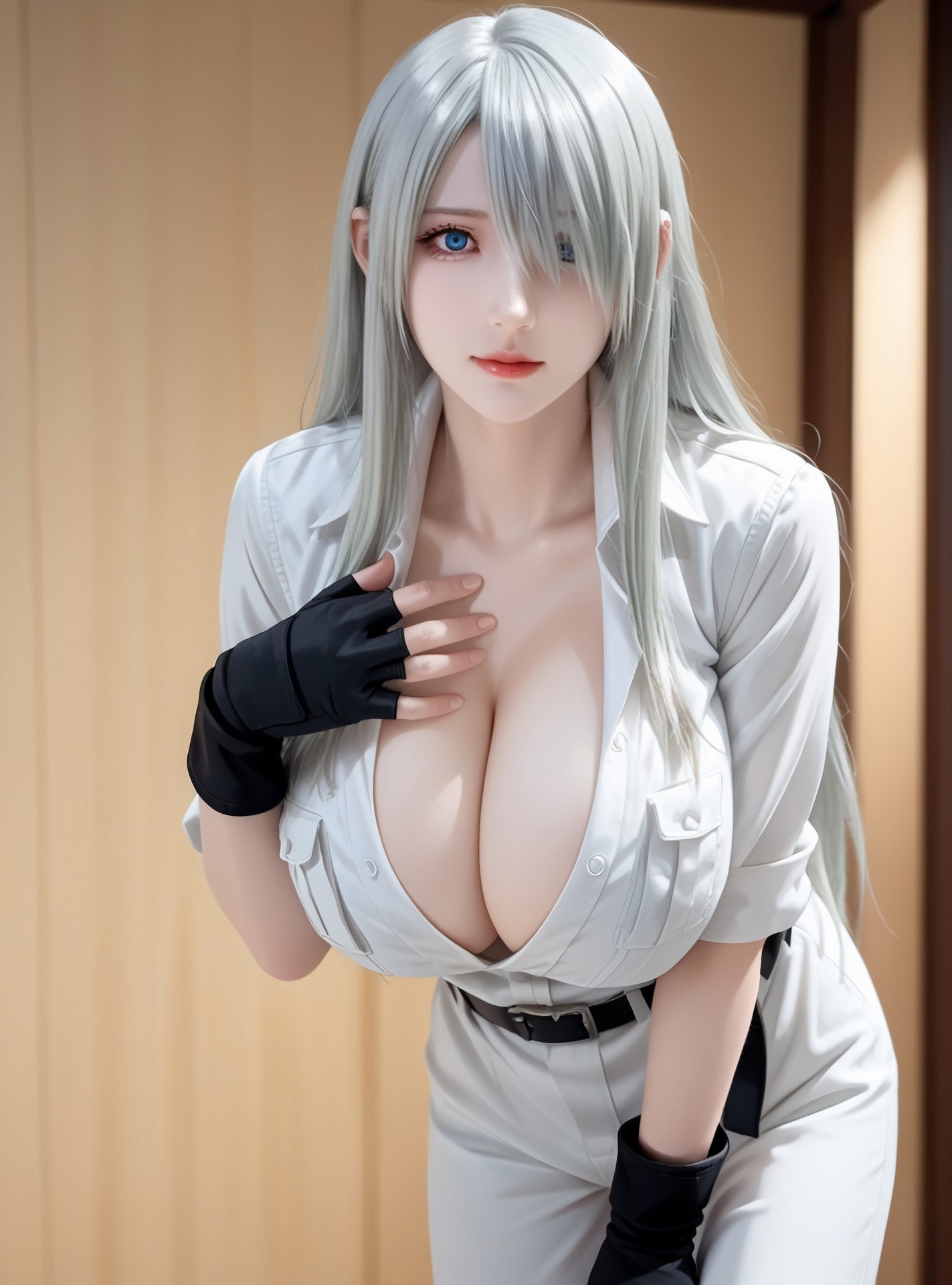 AI Generated Anime Girl - 白血球：mặc bodysuit ảnh riêng tư lộ âm hộ 89P