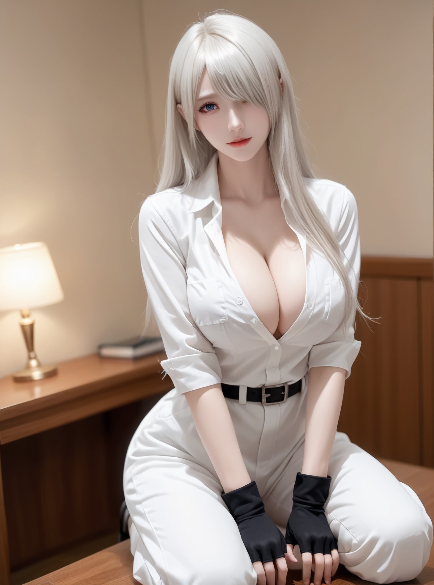 AI Generated Anime Girl - 白血球：mặc bodysuit ảnh riêng tư lộ âm hộ 89P