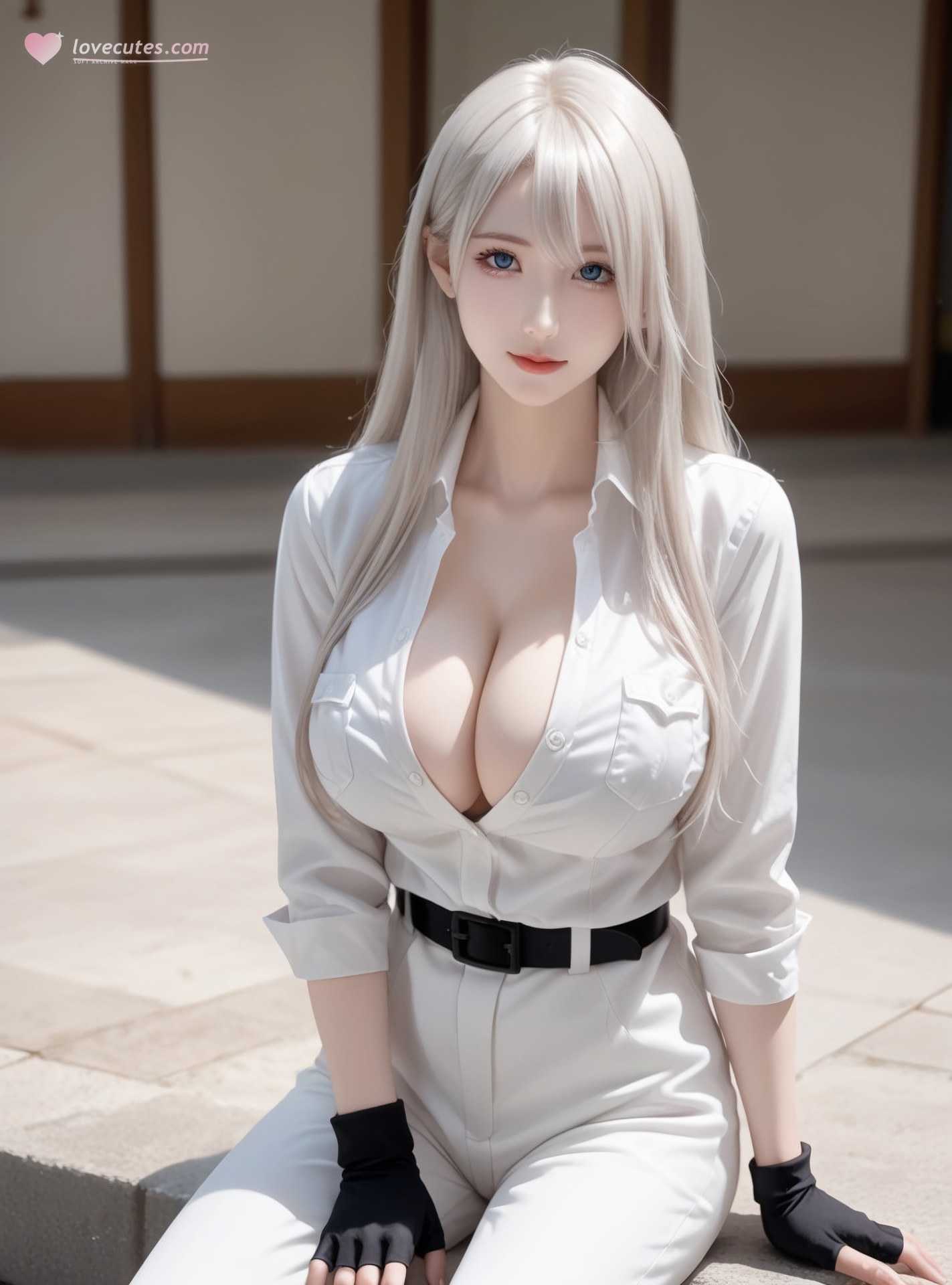 AI Generated Anime Girl - 白血球：mặc bodysuit ảnh riêng tư lộ âm hộ 89P