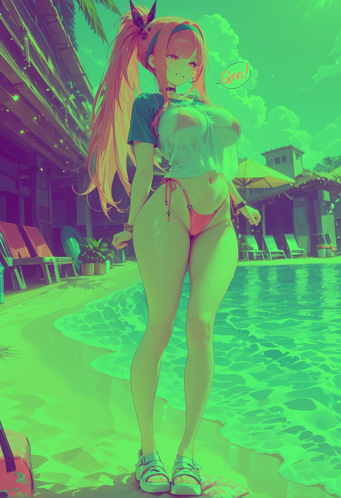 AI Generated Anime Girl - 胜利女神：妮姬 拉毗：bodysuit ảnh riêng tư lộ điểm kín 100P
