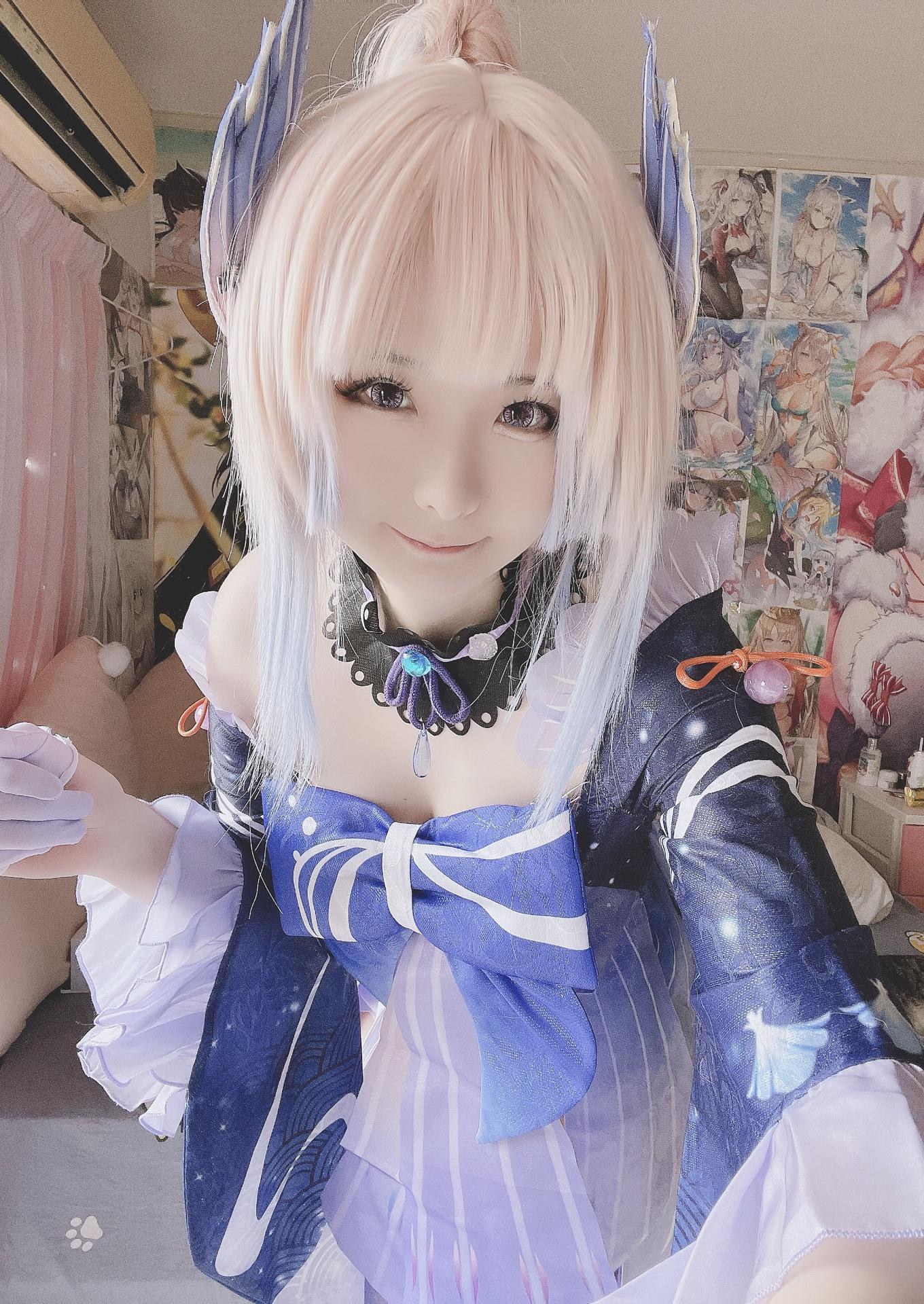 [cosplay] 习呆呆 - 珊瑚宫心海：vớ trắng lộ điểm, tái hiện quy mô lớn 19P1V