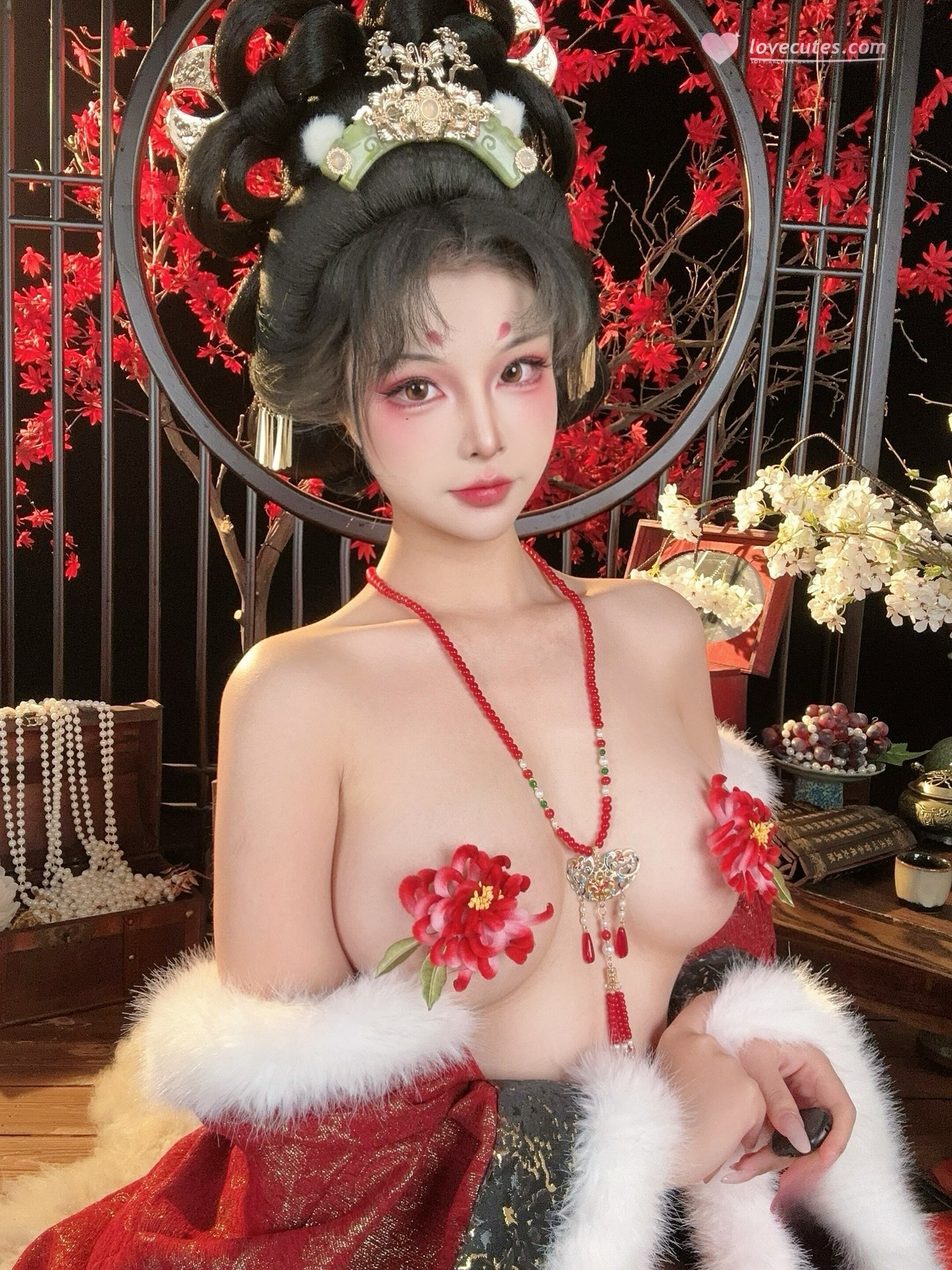 [cosplay] yuuhui玉汇 - 妲己Daji the Fox：红色古风狐妖大尺度 42P
