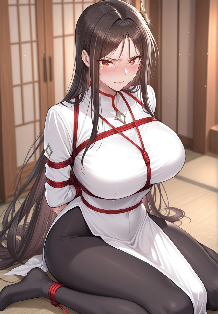 AI Generated Anime Girl - Kim Mộc Lan: trắng tất giường chụp lộ huyệt 121P