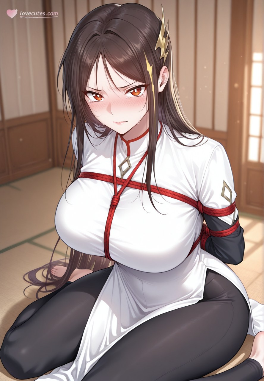 AI Generated Anime Girl - Kim Mộc Lan: trắng tất giường chụp lộ huyệt 121P
