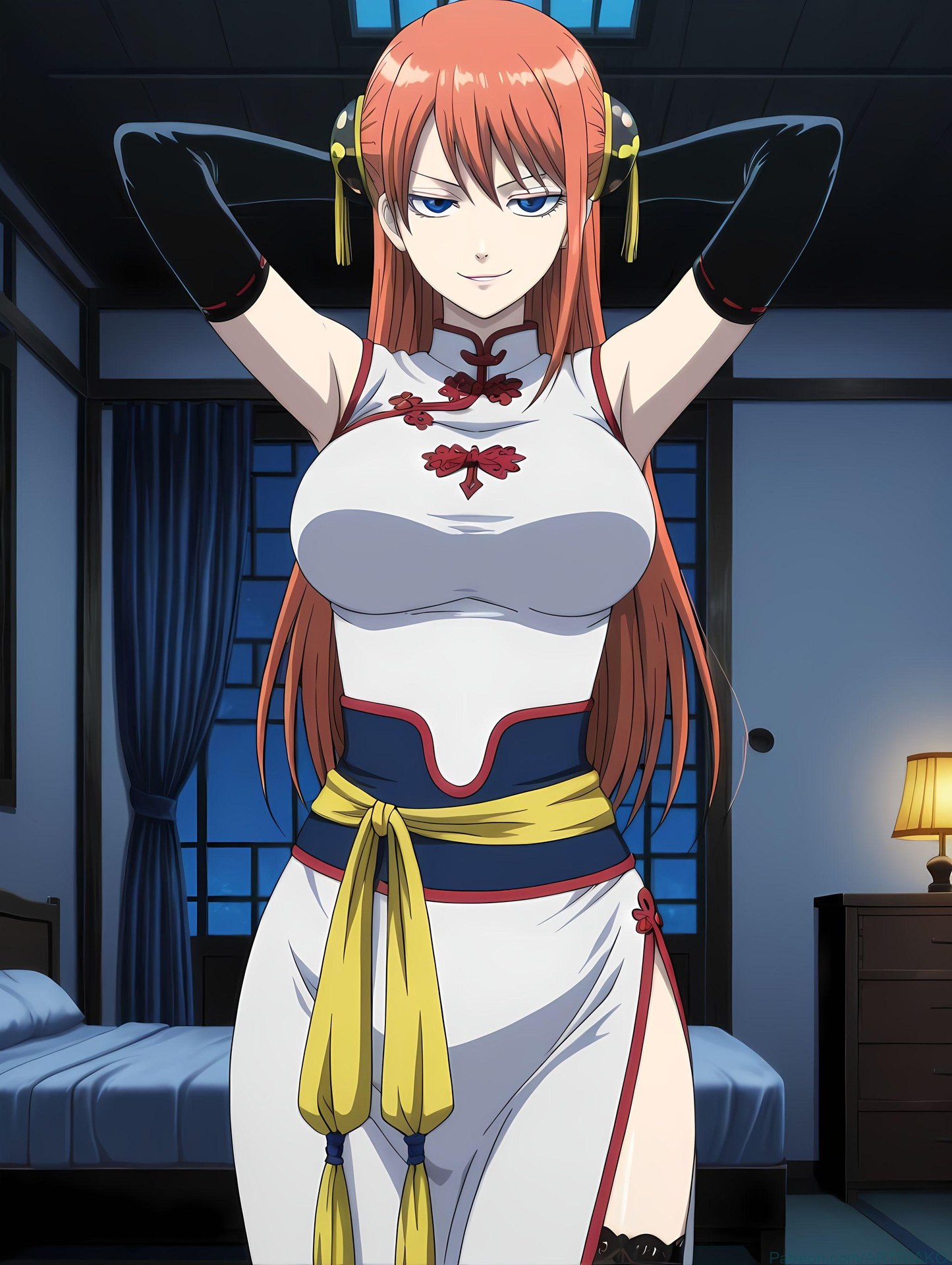 Cô gái anime do AI tạo ra - 银魂-神乐：黑丝床拍露穴 182P
