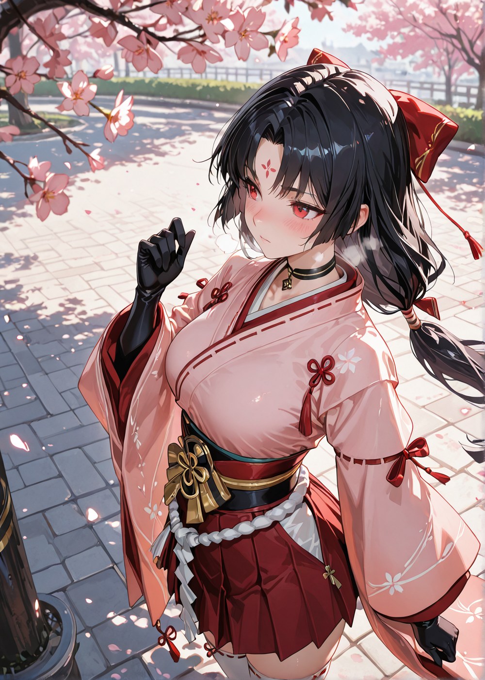 AI Generated Anime Girl - 阴阳师 妖刀姬：樱花巫女露穴 野外交合 460P