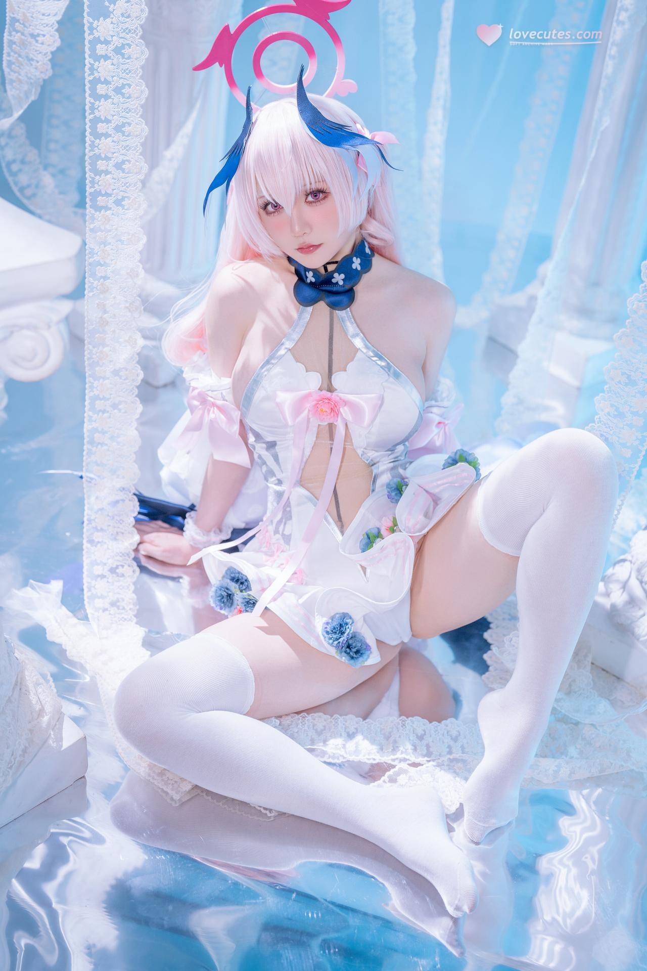 [cosplay] 星之迟迟Hoshilily - Bỉ ngạn xanh Thượng Giang Tiểu Xuân: đồng phục sơ nữ, tất trắng 47P