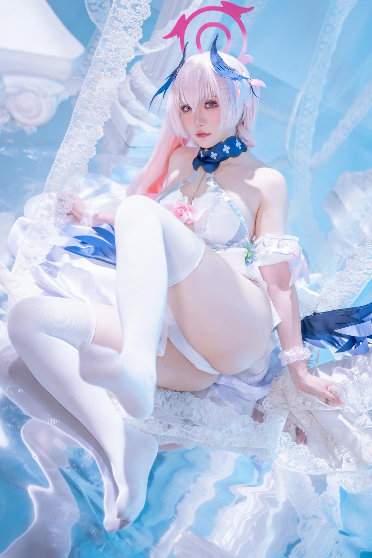 [cosplay] 星之迟迟Hoshilily - Bỉ ngạn xanh Thượng Giang Tiểu Xuân: đồng phục sơ nữ, tất trắng 47P