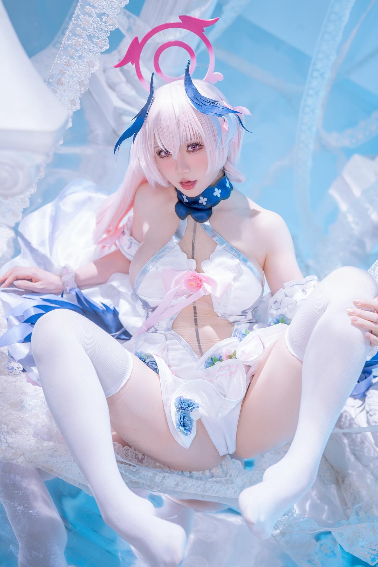 [cosplay] 星之迟迟Hoshilily - Bỉ ngạn xanh Thượng Giang Tiểu Xuân: đồng phục sơ nữ, tất trắng 47P
