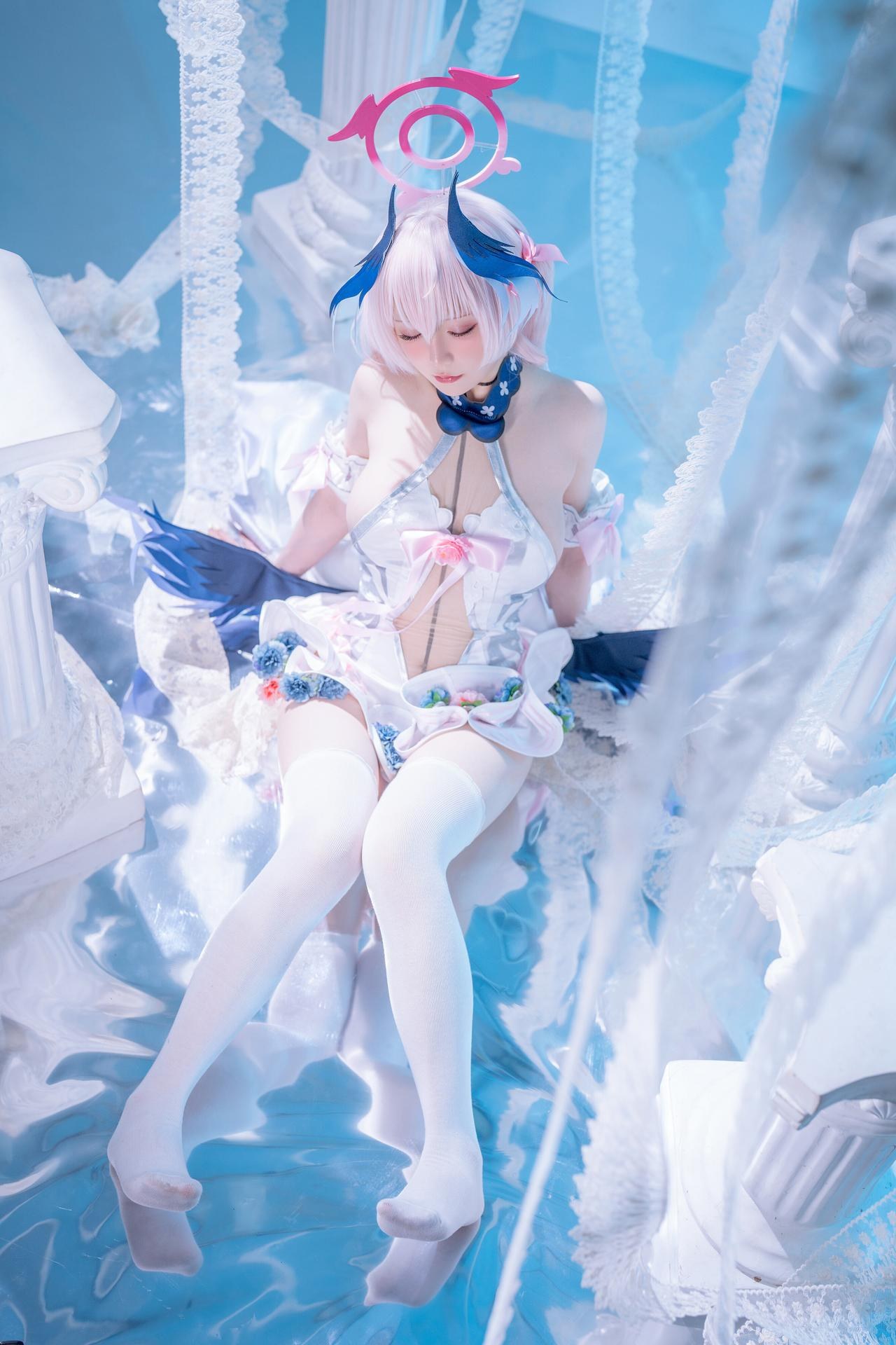 [cosplay] 星之迟迟Hoshilily - Bỉ ngạn xanh Thượng Giang Tiểu Xuân: đồng phục sơ nữ, tất trắng 47P