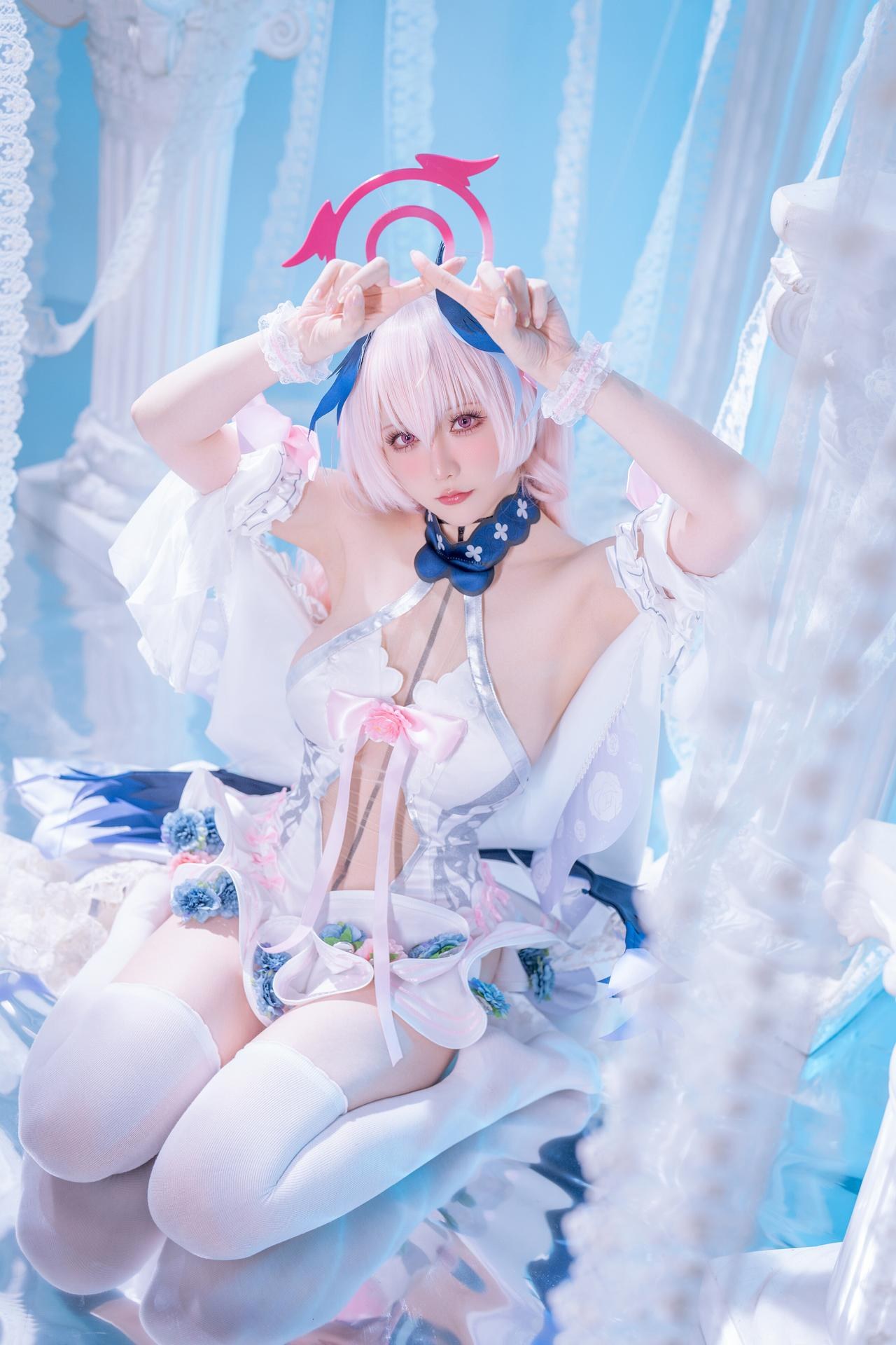 [cosplay] 星之迟迟Hoshilily - Bỉ ngạn xanh Thượng Giang Tiểu Xuân: đồng phục sơ nữ, tất trắng 47P