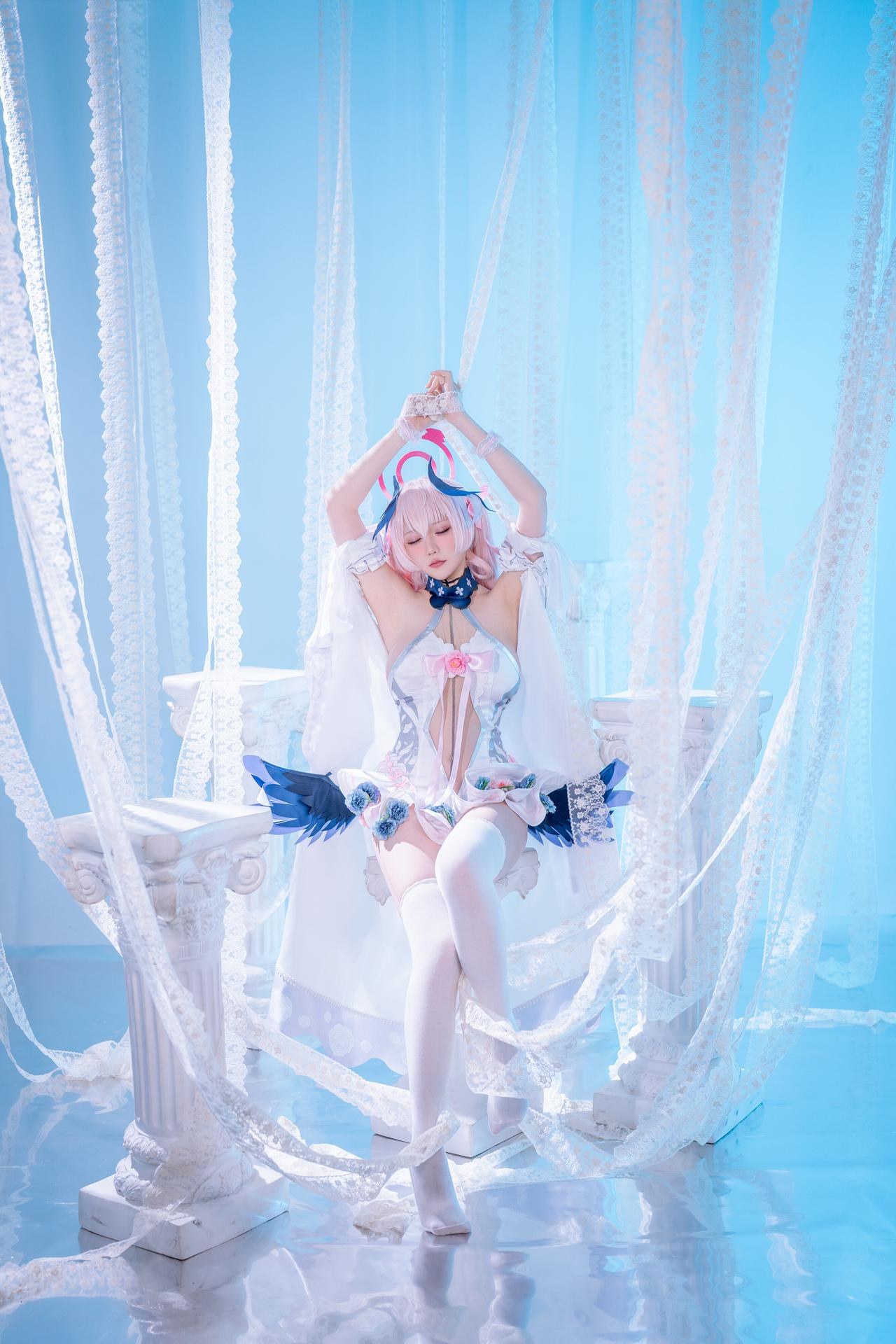 [cosplay] 星之迟迟Hoshilily - Bỉ ngạn xanh Thượng Giang Tiểu Xuân: đồng phục sơ nữ, tất trắng 47P
