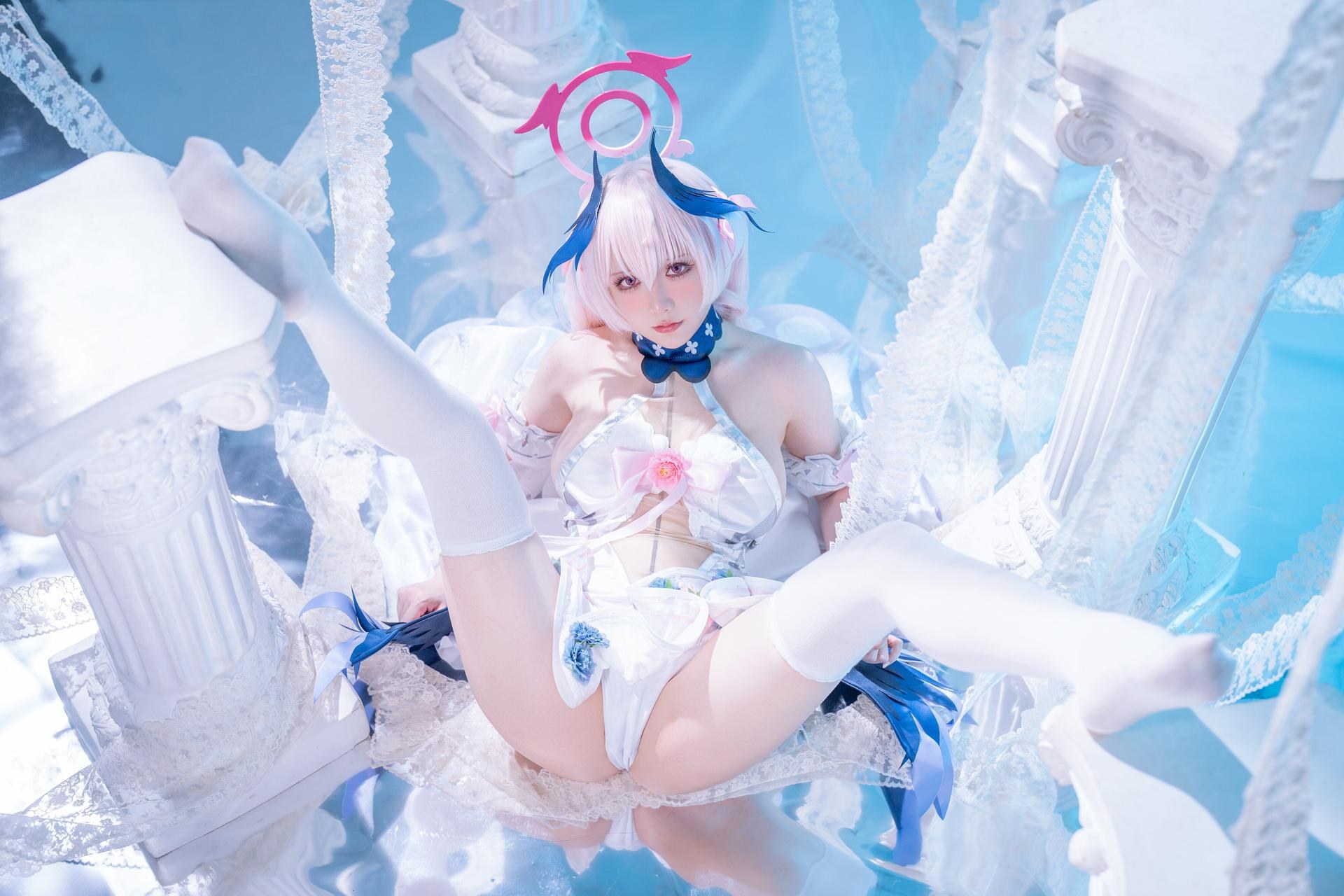 [cosplay] 星之迟迟Hoshilily - Bỉ ngạn xanh Thượng Giang Tiểu Xuân: đồng phục sơ nữ, tất trắng 47P