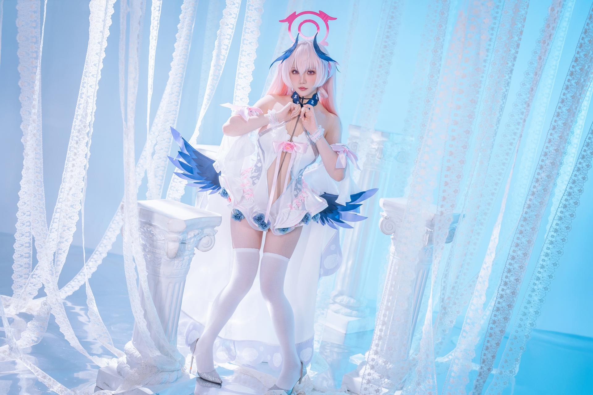[cosplay] 星之迟迟Hoshilily - Bỉ ngạn xanh Thượng Giang Tiểu Xuân: đồng phục sơ nữ, tất trắng 47P