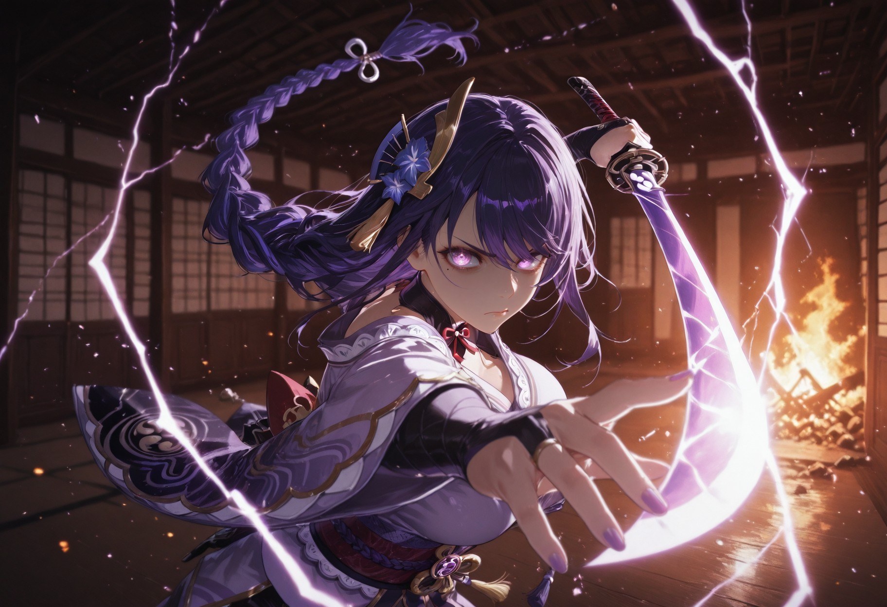 AI Generated Anime Girl - 原神 女士 Preview：长发预览版露点 90P