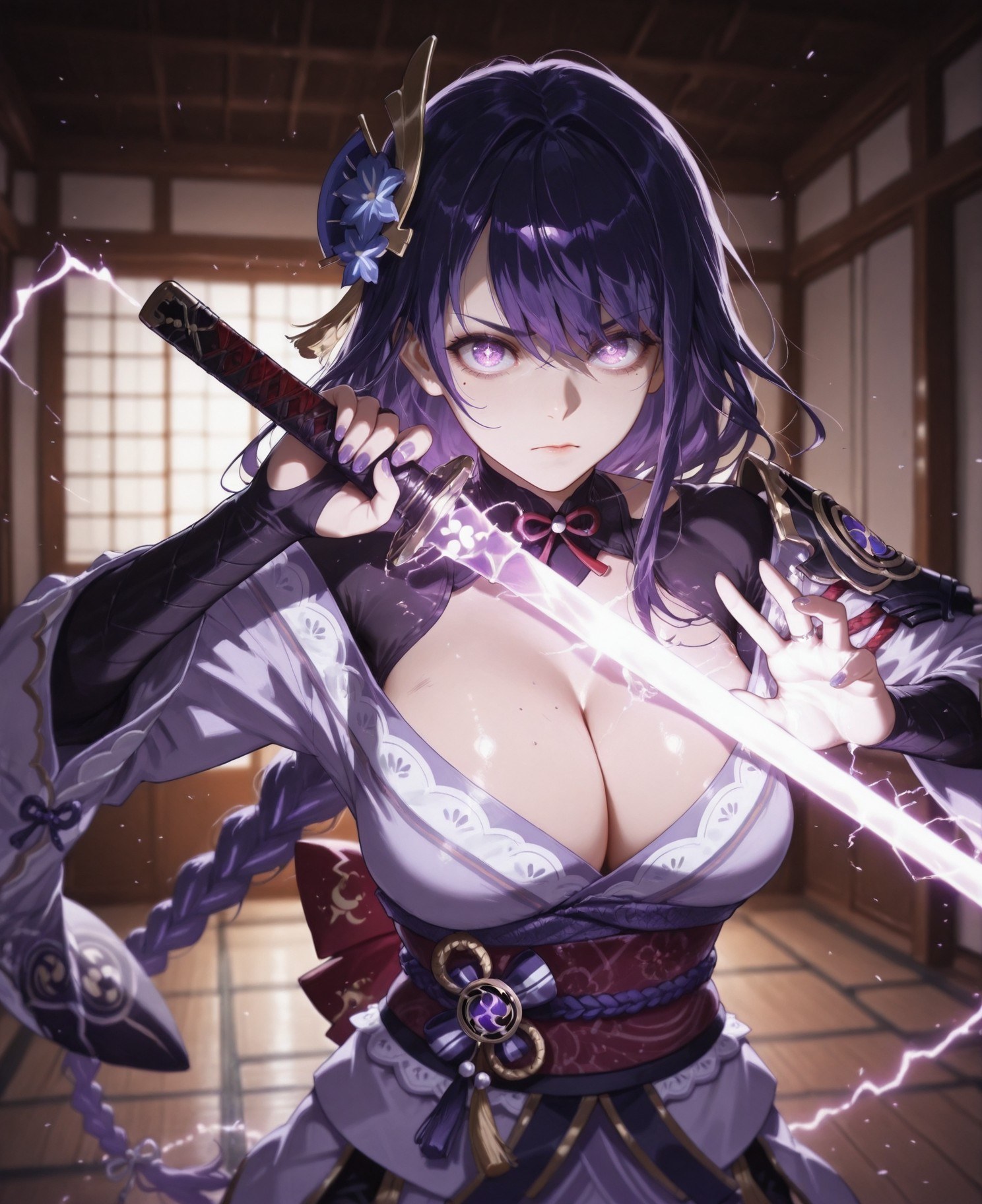 AI Generated Anime Girl - 原神 女士：蕾丝 nội y bodysuit trắng hổ 302P