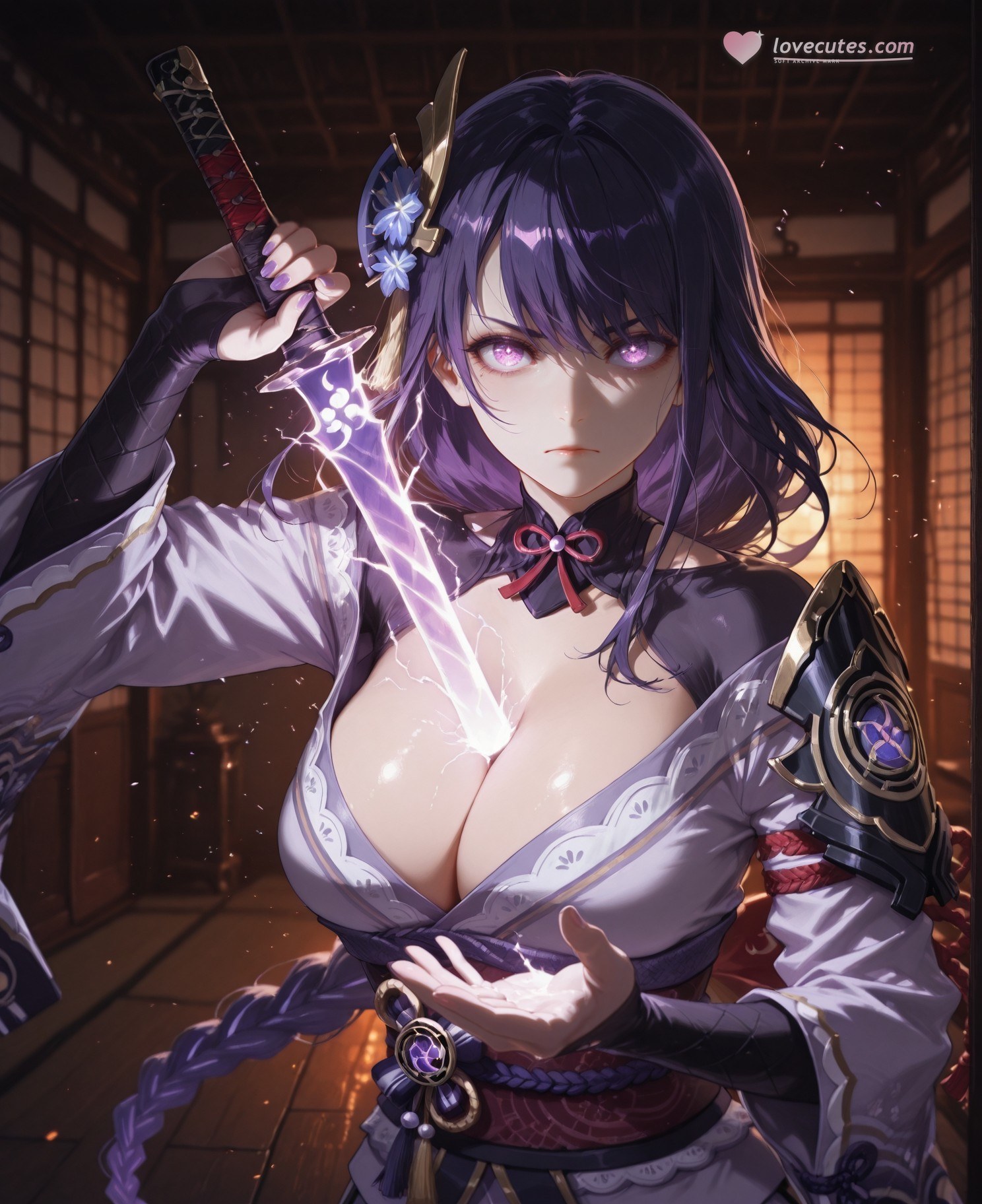 AI Generated Anime Girl - 原神 女士：蕾丝 nội y bodysuit trắng hổ 302P
