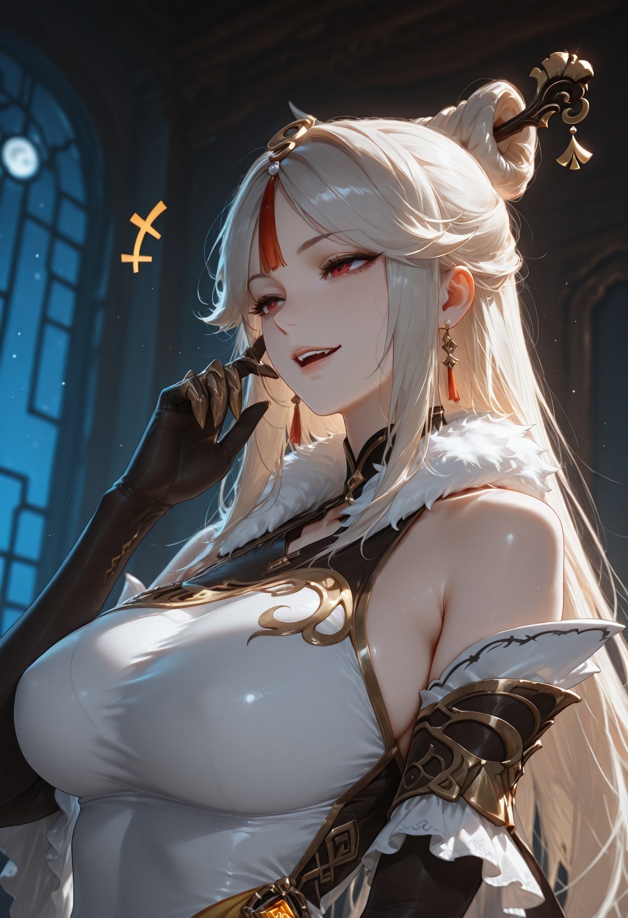 AI Generated Anime Girl - 原神 申鹤：黑丝蕾丝内衣露穴 267P