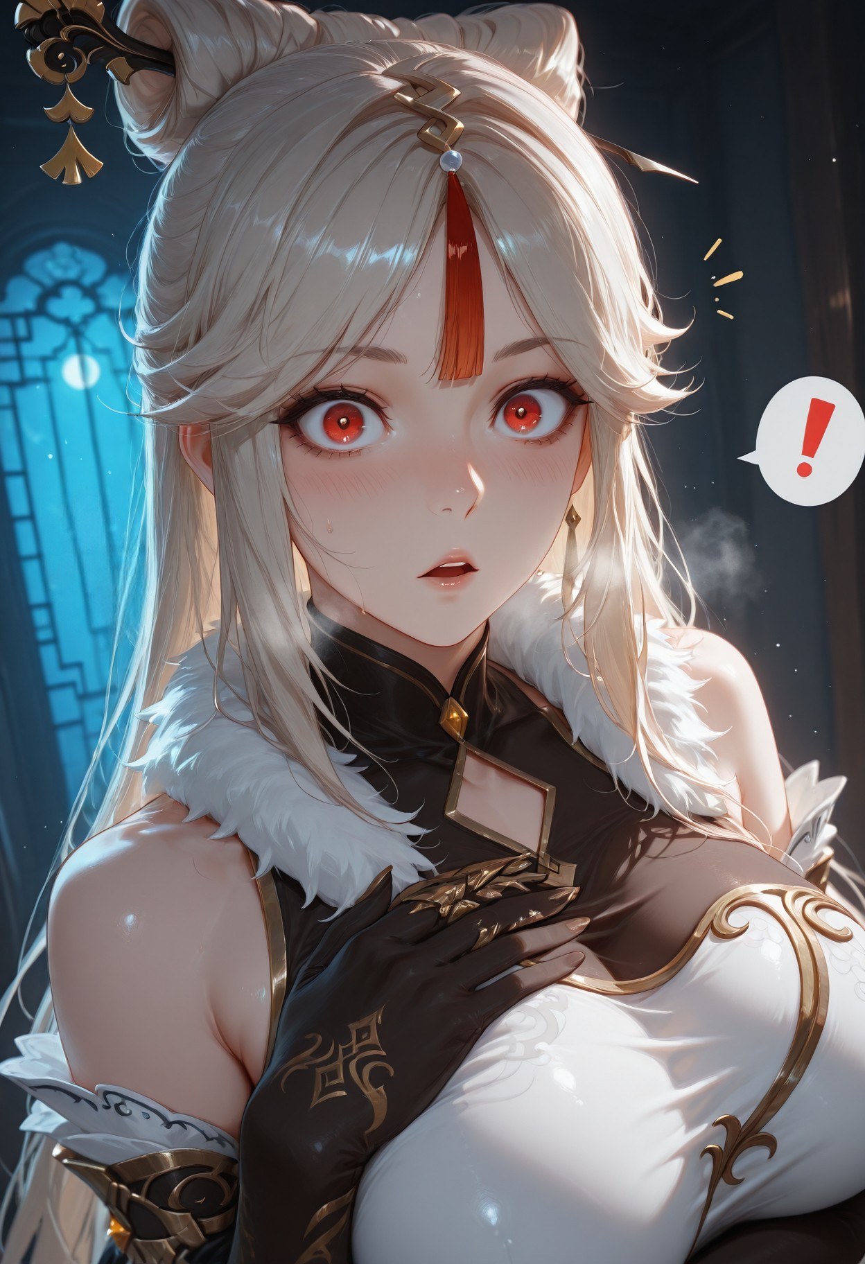 AI Generated Anime Girl - 原神 申鹤：黑丝蕾丝内衣露穴 267P