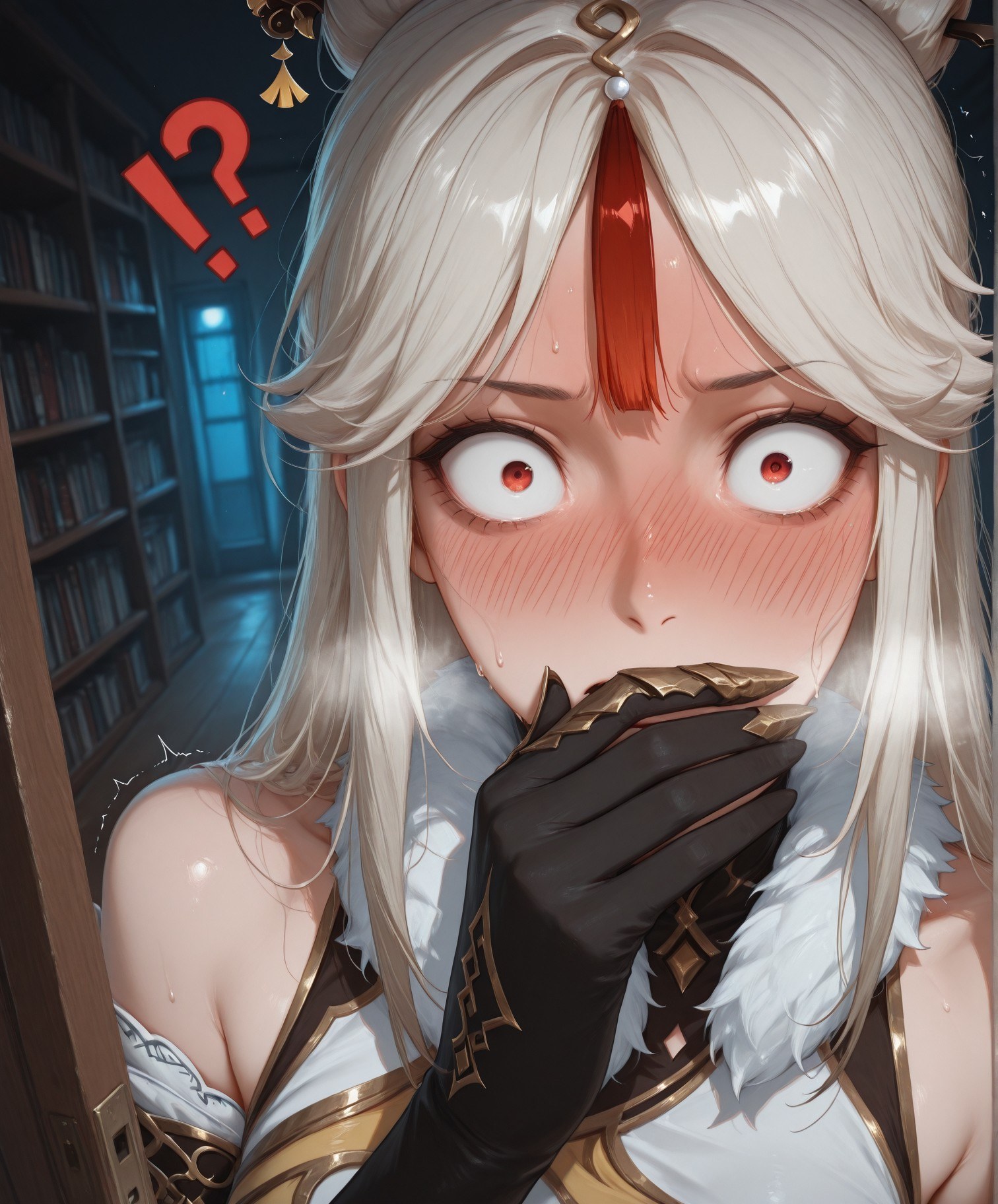 AI Generated Anime Girl - 原神 申鹤：黑丝蕾丝内衣露穴 267P